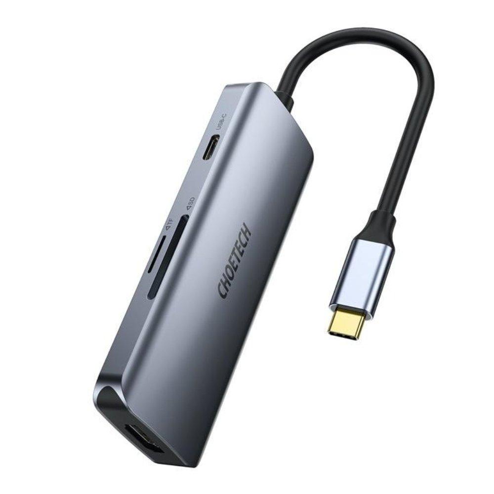Choetech USB-C to 3 USB-A + HDMI Hub - Grey