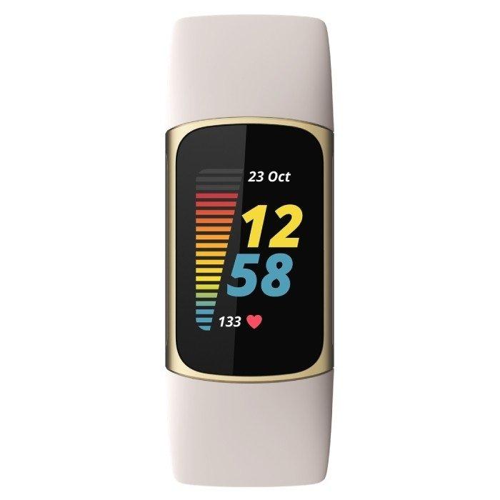 Fitbit Charge 5 Fitness Tracker - White / Soft Gold Stainless Steel