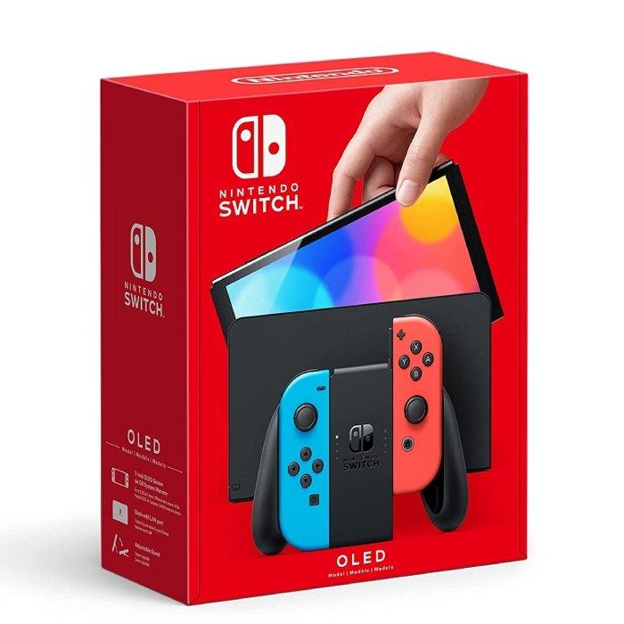 Nintendo Switch OLED Console - Neon Blue and Red