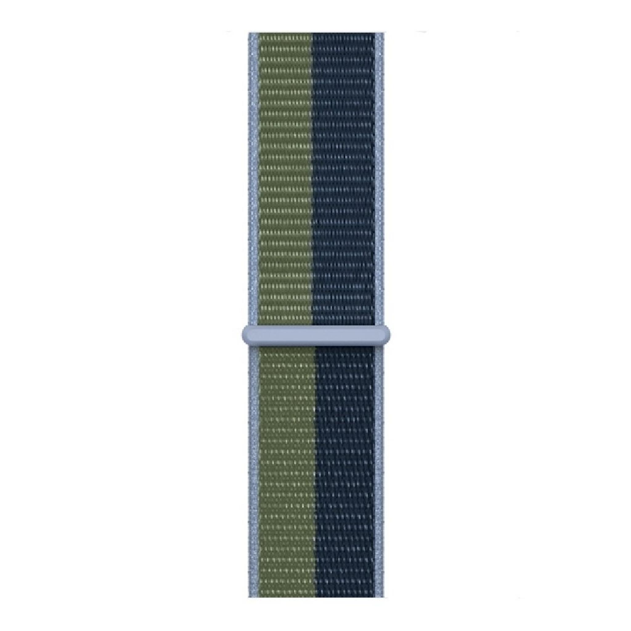 حزام رياضي لساعة ابل بحجم 45 مم - ازرق/اخضر