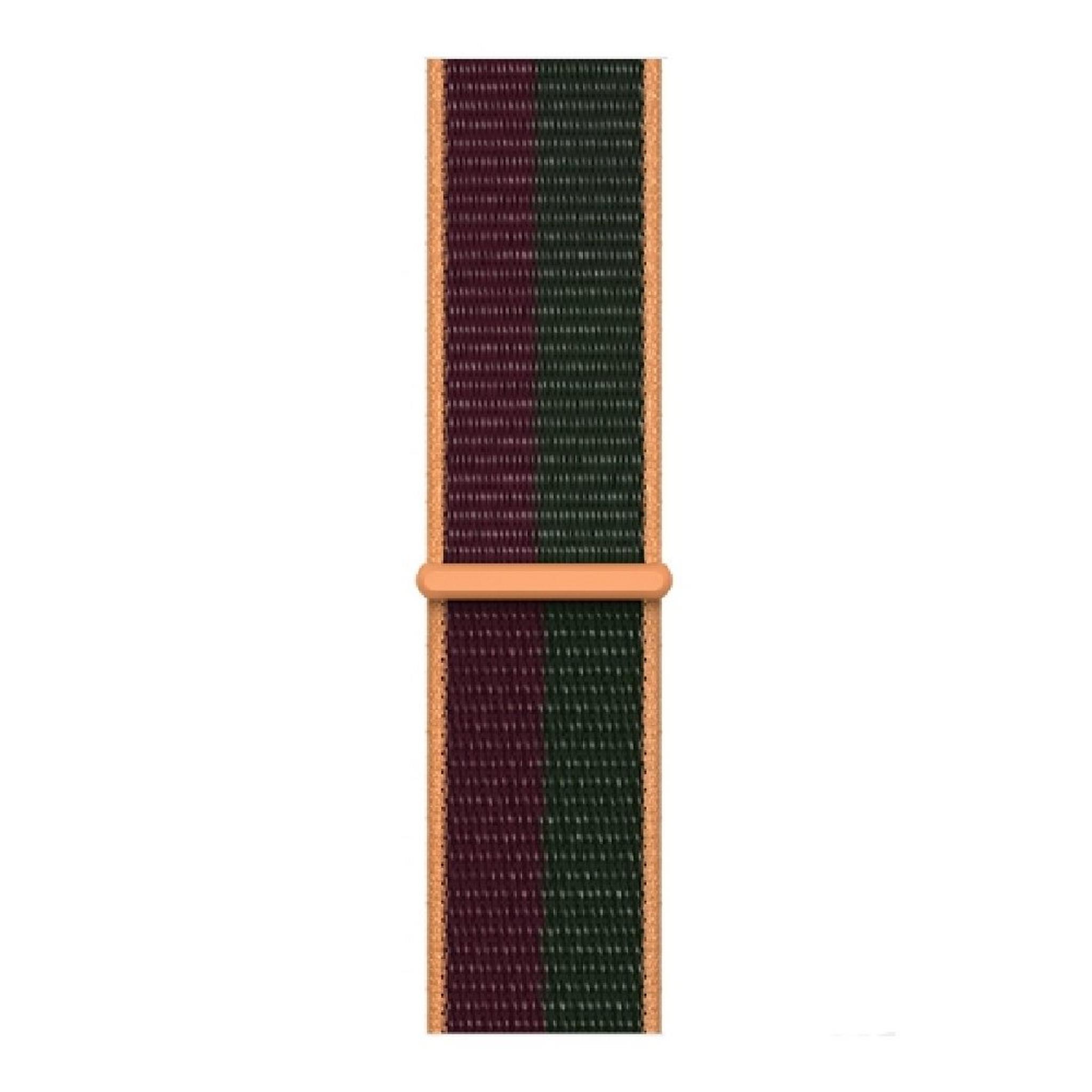 حزام رياضي لساعة ابل بحجم 45 مم - بنفسجي داكن/اخضر