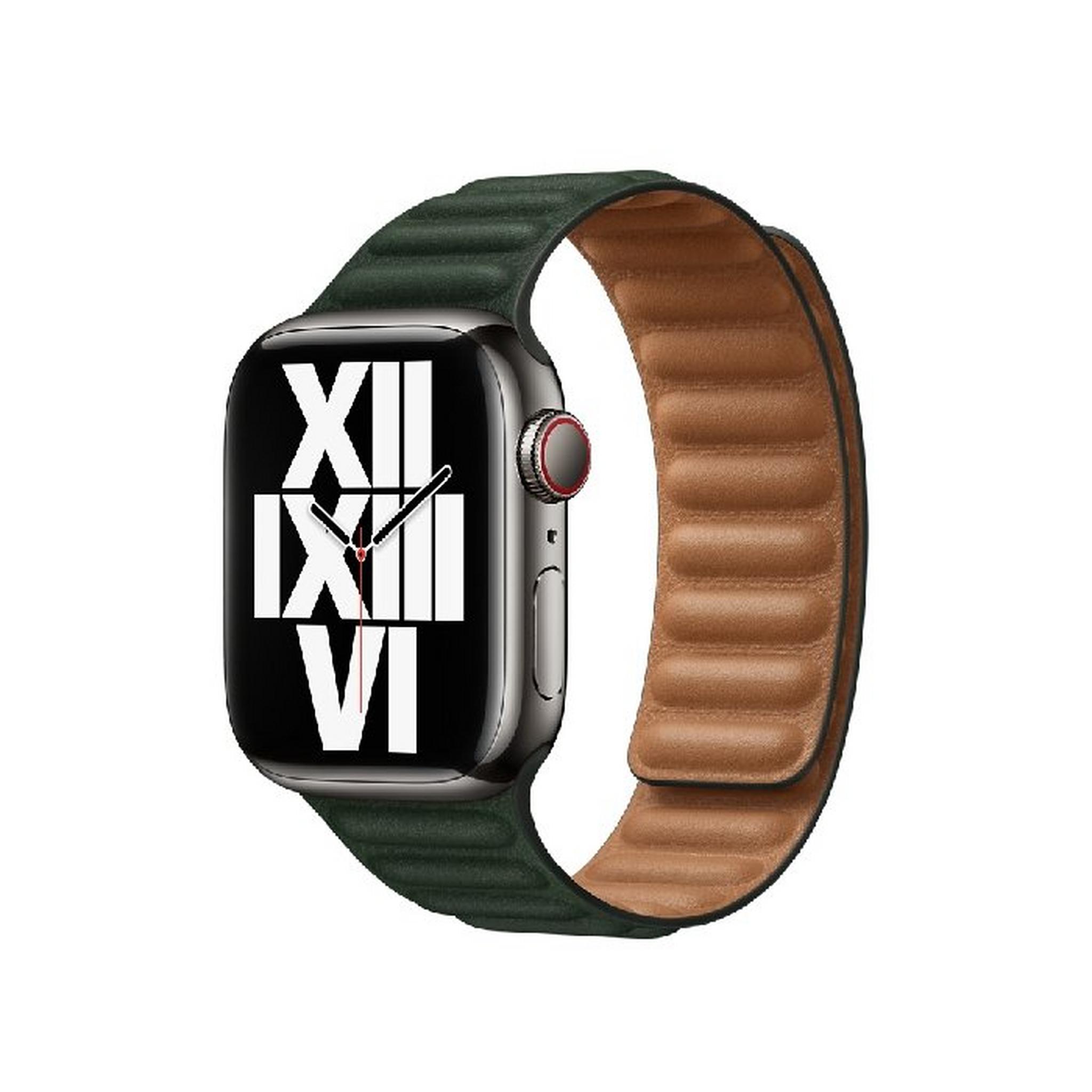 Apple Leather Link Bracelet 45mm - Sequoia Green S/M