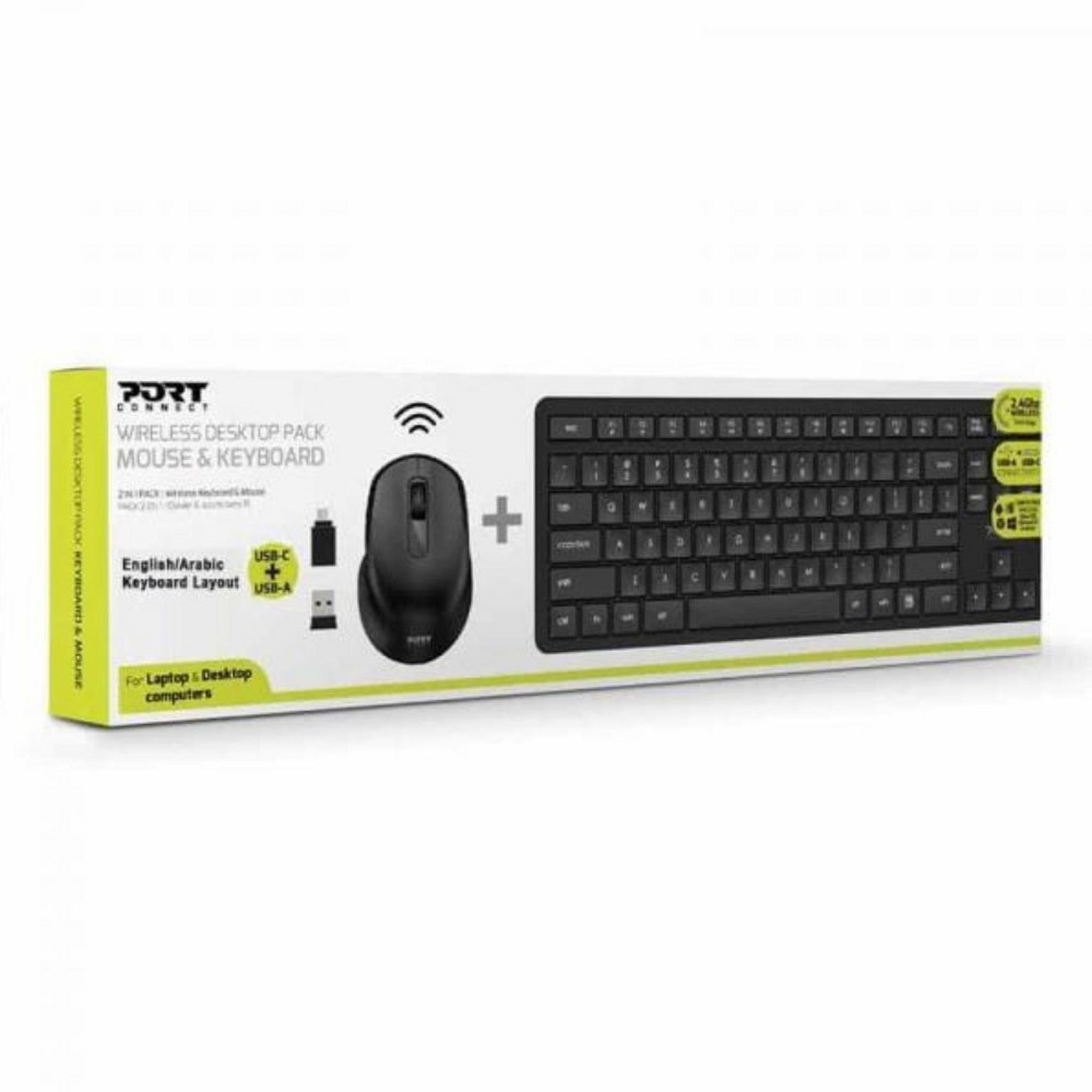 Port Connect Wireless Mouse and Keyboard Pack