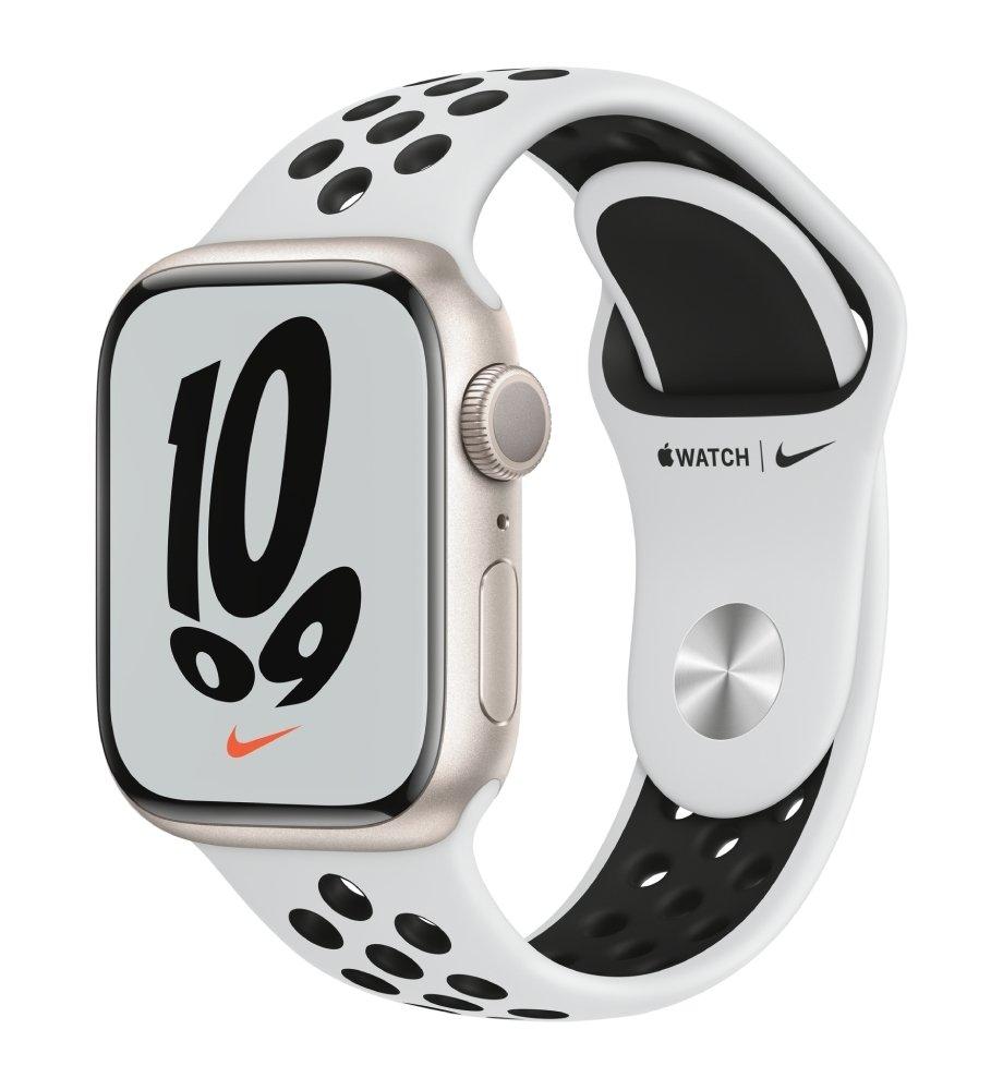 Buy Apple watch series 7 gps nike 45mm - starlight / black in Saudi Arabia