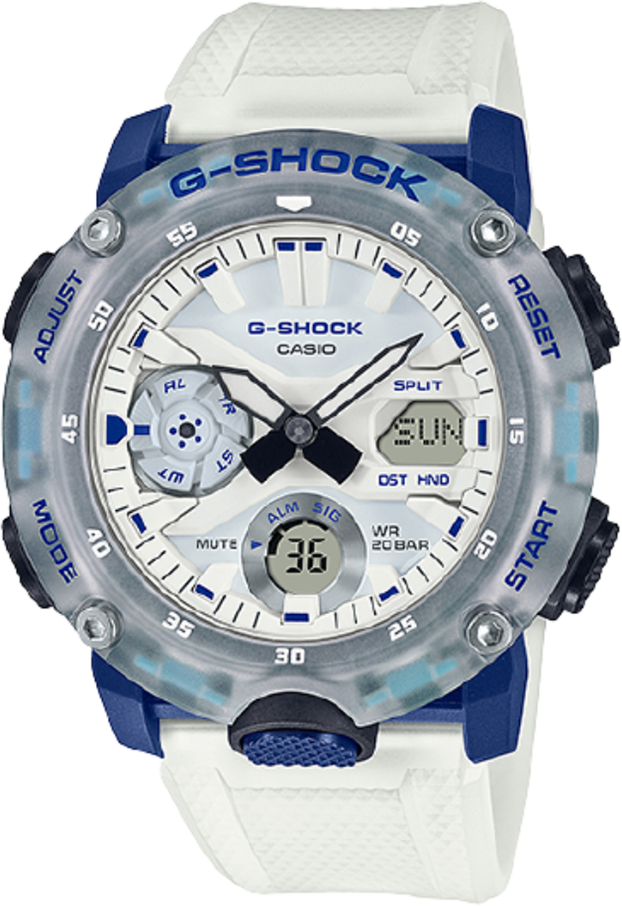 ساعة كاسيو جي شوك التناظرية / الرقمية الرياضية الرجالية بحجم 51 ملم (GA-2000HC-7ADR)