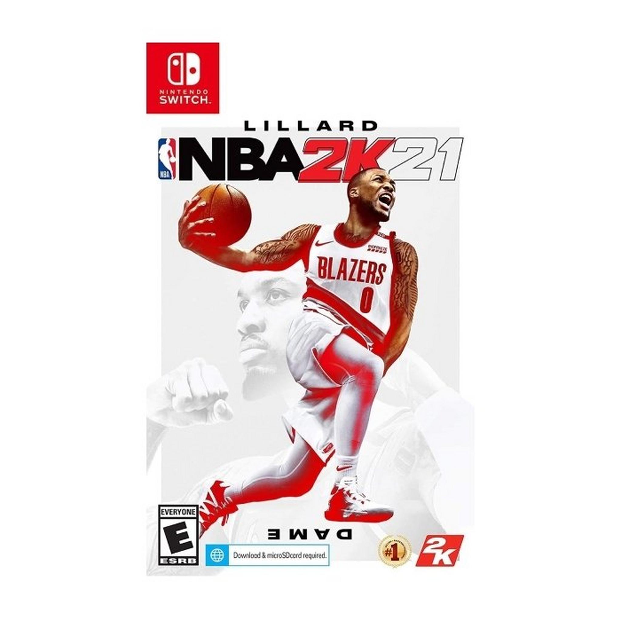 Nintendo Switch Console Neon Extended Battery + NBA2K21 Standard Edition - Nintendo Switch Game
