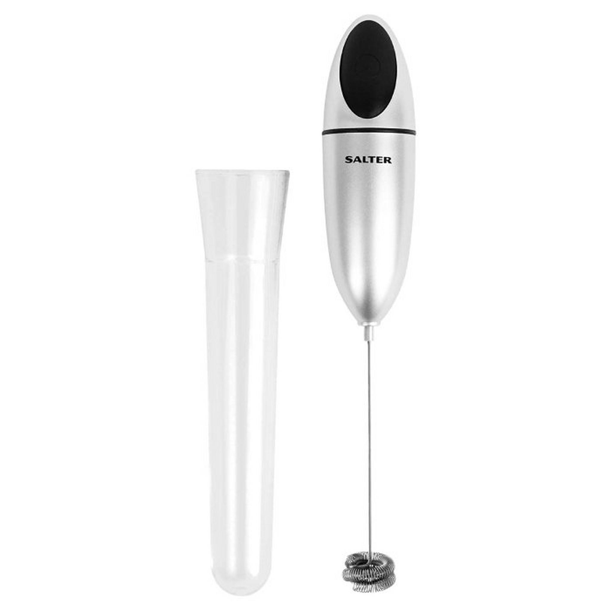 Handheld Electronic Milk Frother with Double Coil Whisk, 546 CRXR - Silver