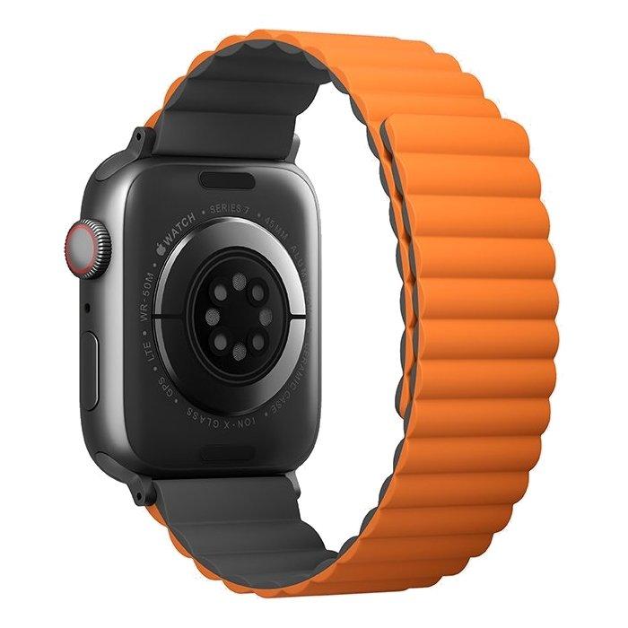 Uniq Revix Magnetic Apple Watch Strap 45mm - Grey Orange