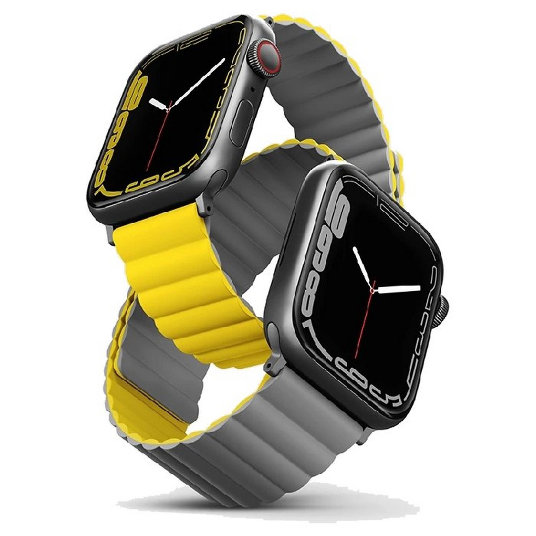 Uniq Revix Magnetic Apple Watch Strap 45mm - Yellow Grey