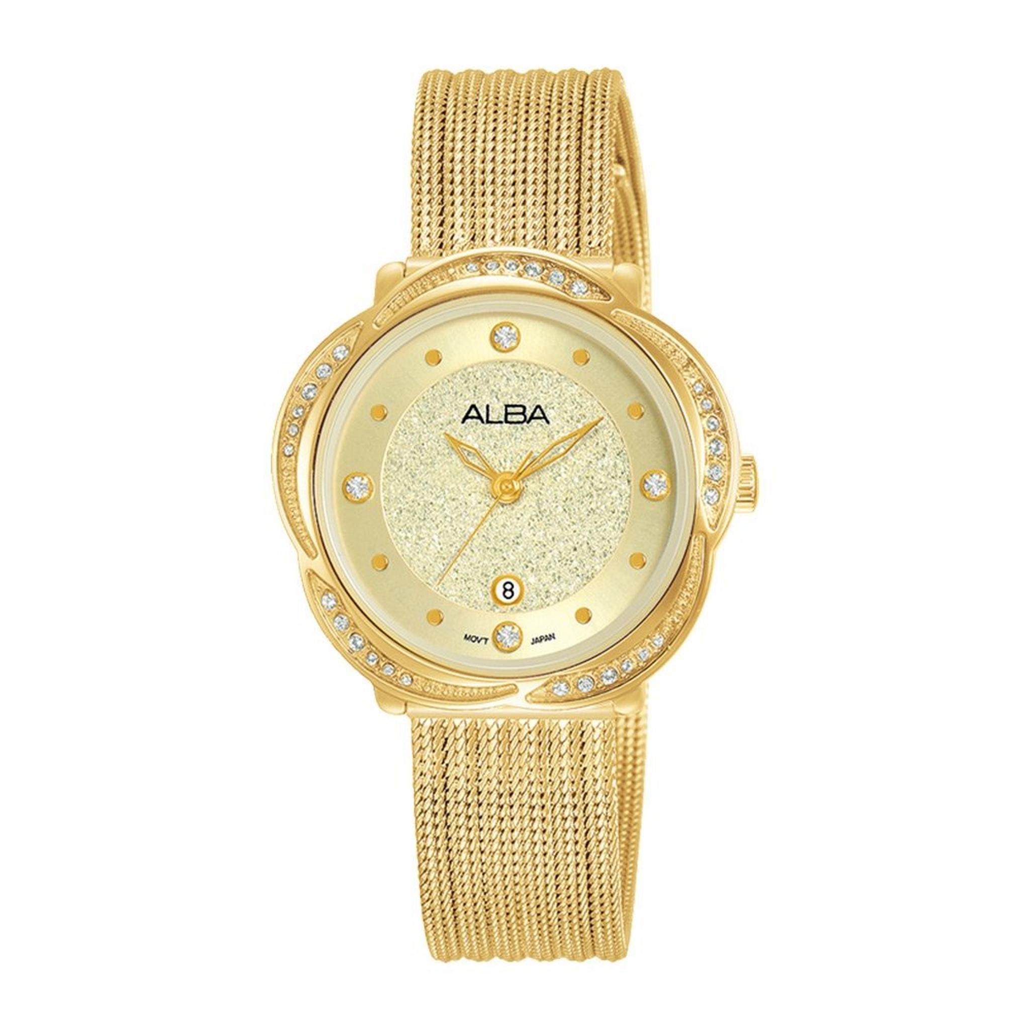 ساعة ألبا العصرية معدنية بحجم 32 ملم وبعرض تناظري للنساء - AH7X10X1