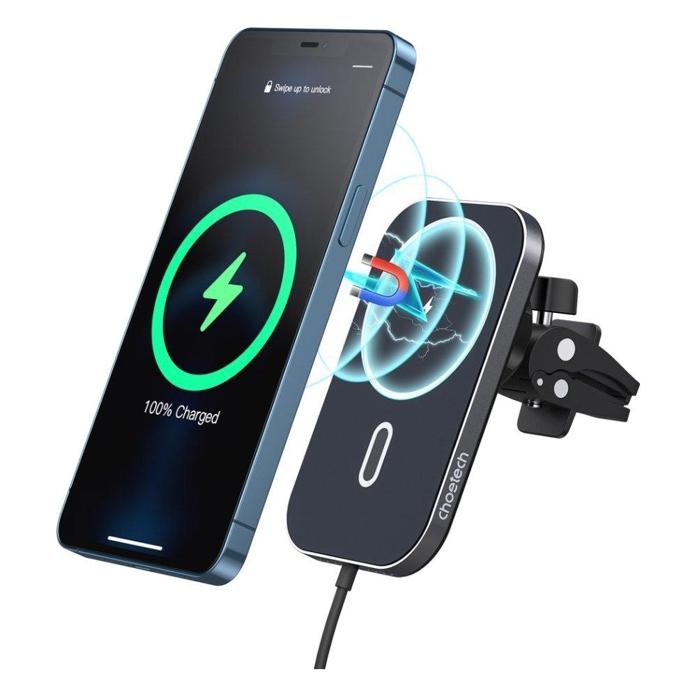 Choetech MagSafe Car Vent 15W Wireless Charger & Phone Holder Price Shop Online Xcite KSA