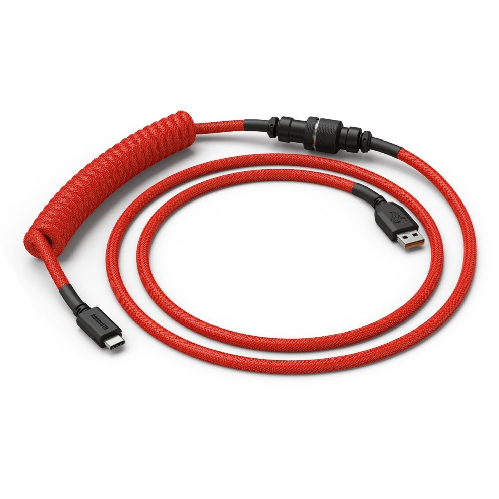 Glorious Coiled 4.5ft Cable for Keyboard - Crimson Red