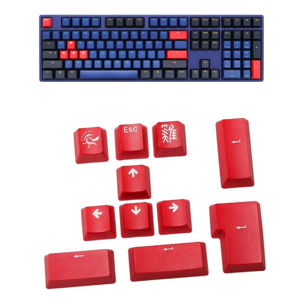 Ducky 11-Key Double Shot PBT Keycap Set - Red