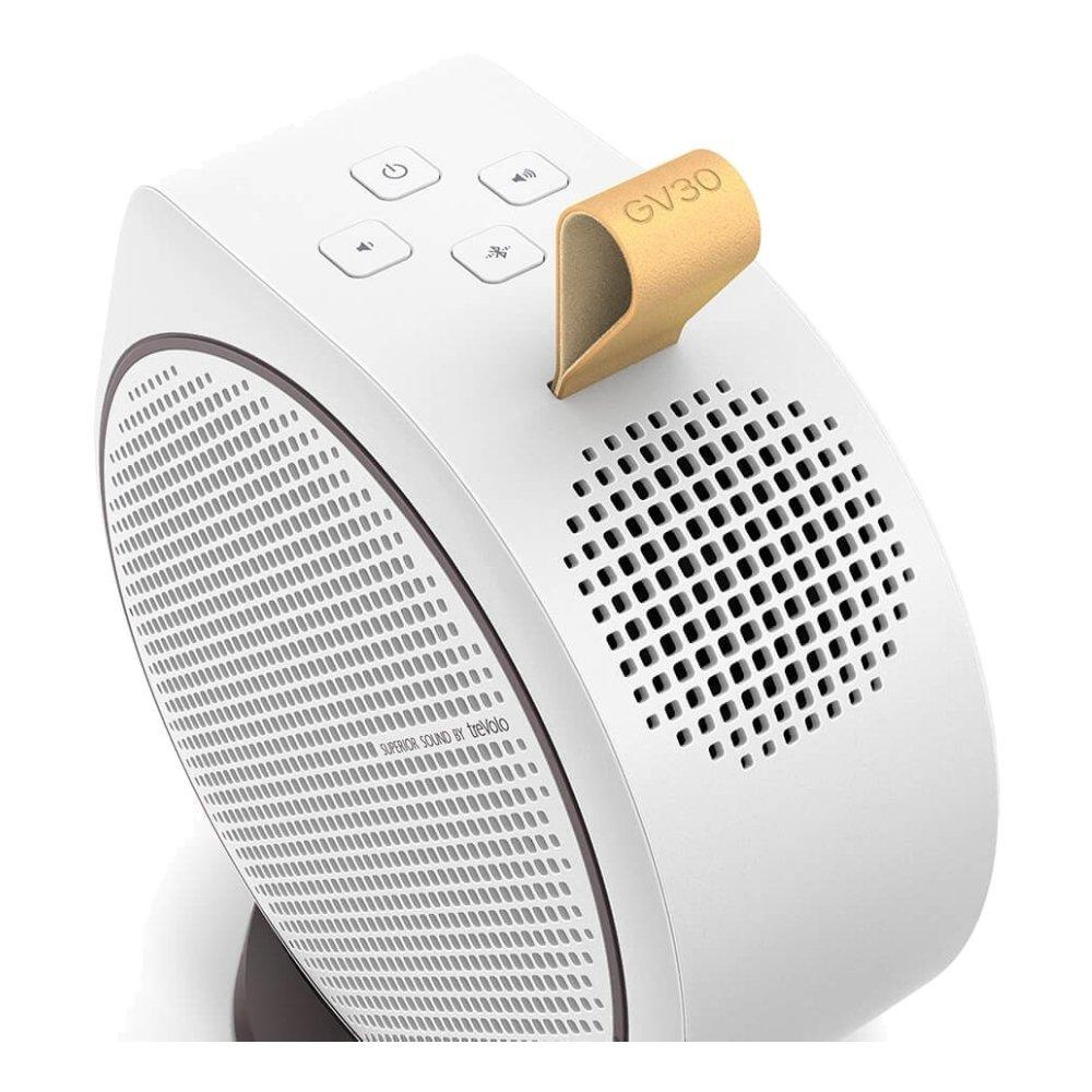 بروجكتر بنكيوا مع سماعة بلوتوث بترددات منخفضة إضافية، GV30 - أبيض