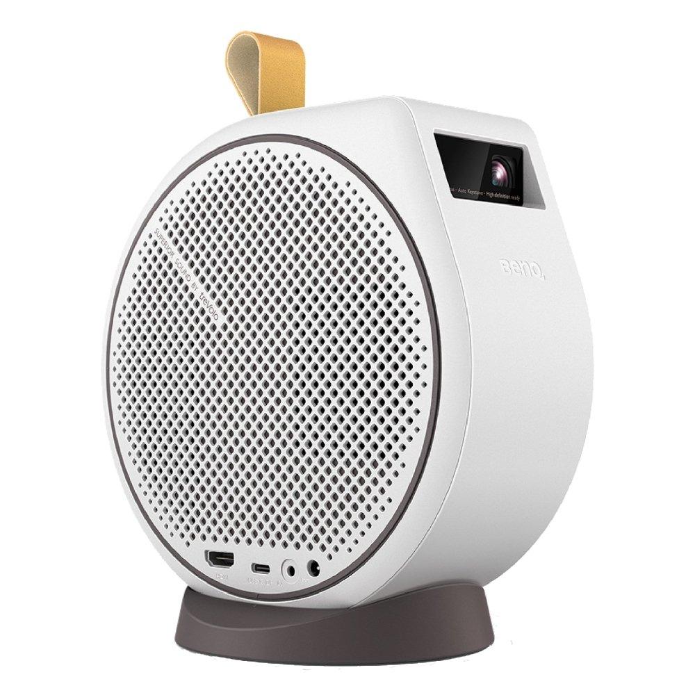 بروجكتر بنكيوا مع سماعة بلوتوث بترددات منخفضة إضافية، GV30 - أبيض