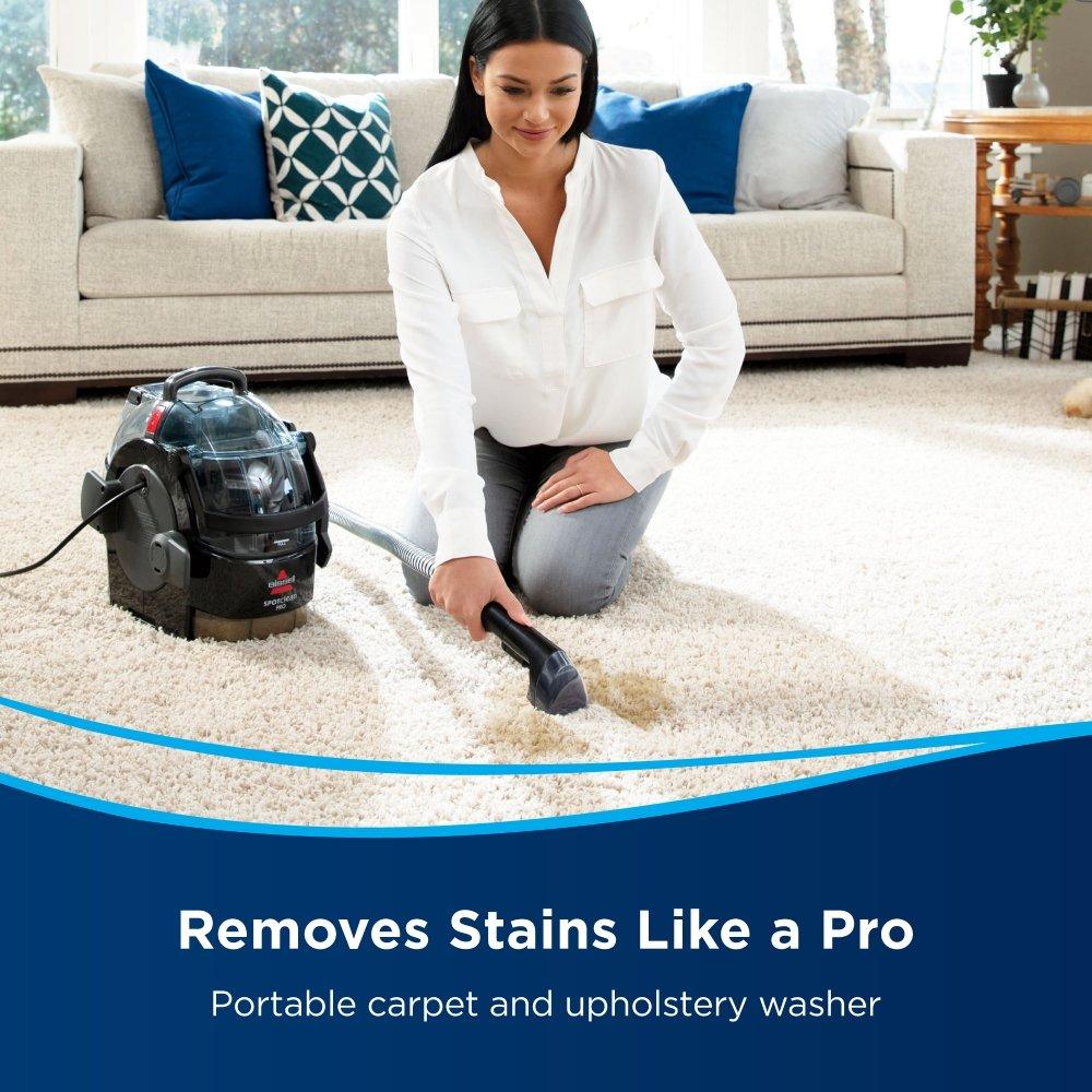 BISSELL | SpotClean PRO portable Carpet Cleaner, 750W, Dual Tank System, Black (1558E)