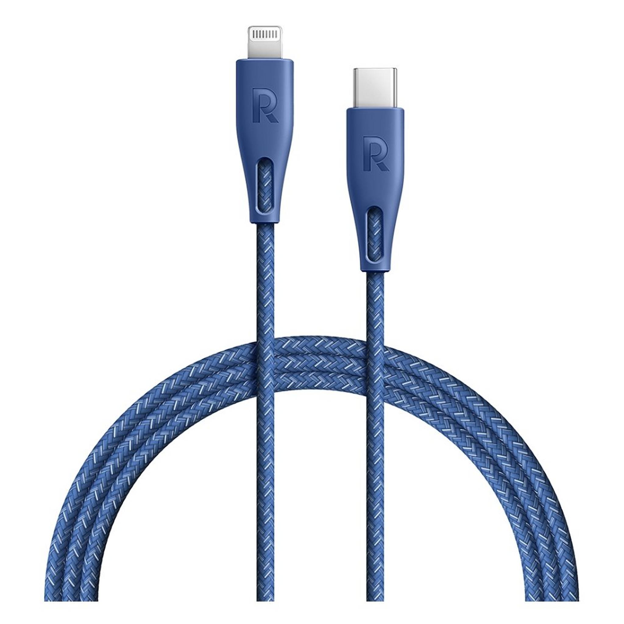 RavPower USB-C to Lightning 2m Nylon Cable - Blue