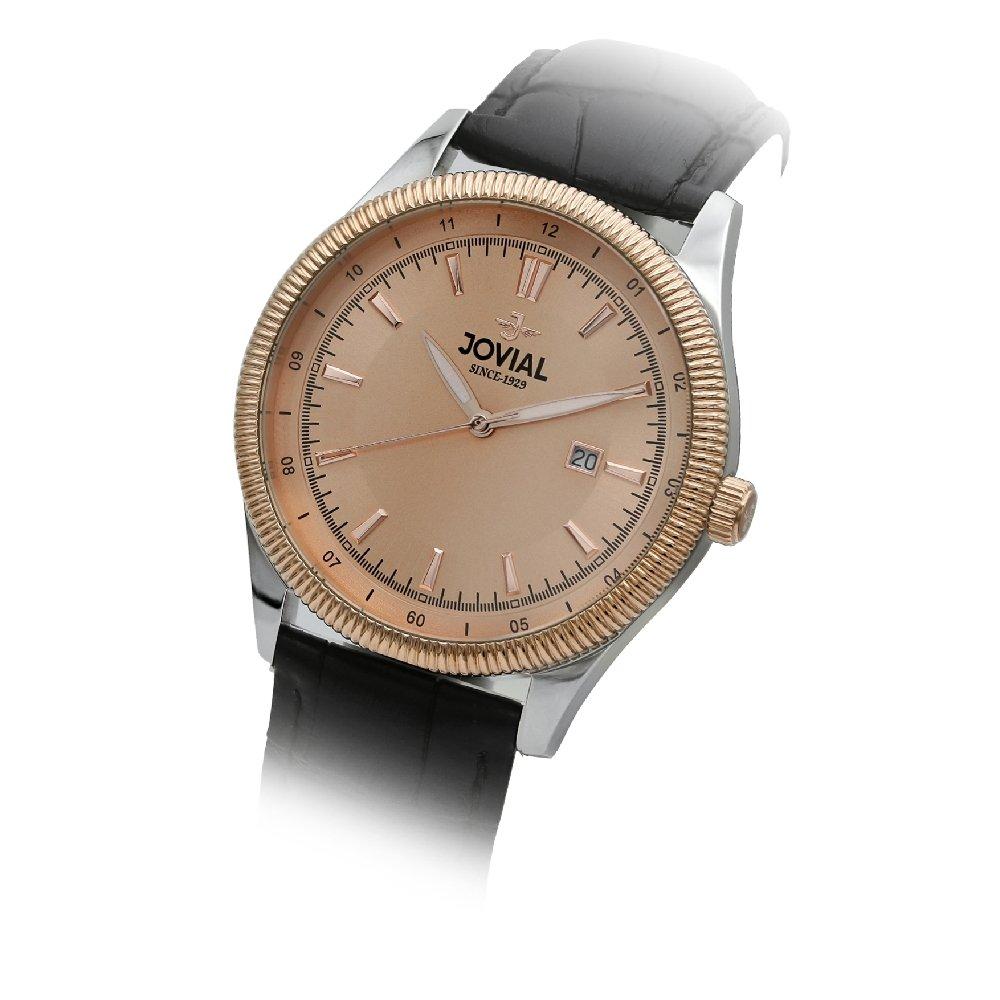 Jovial Gent's 42mm Casual Quartz Leather Watch - 5222GALQ15