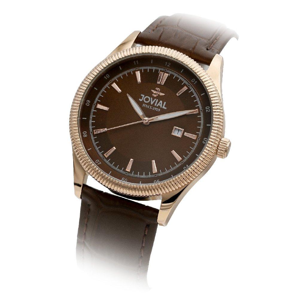 Jovial Gent's 42mm Casual Quartz Leather Watch - 5222GRLQ40