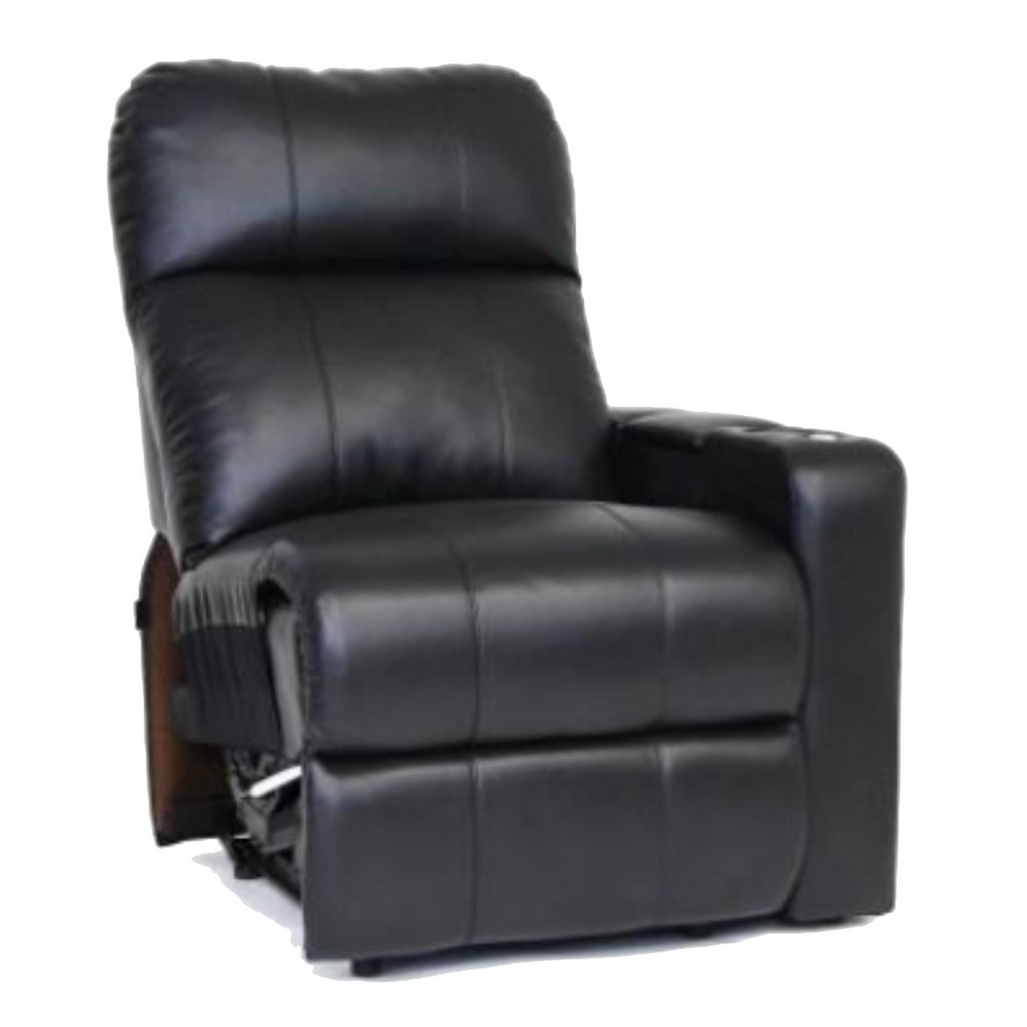 Octane Seating Charger Leather Home Theater Recliner Black (One arm rest)