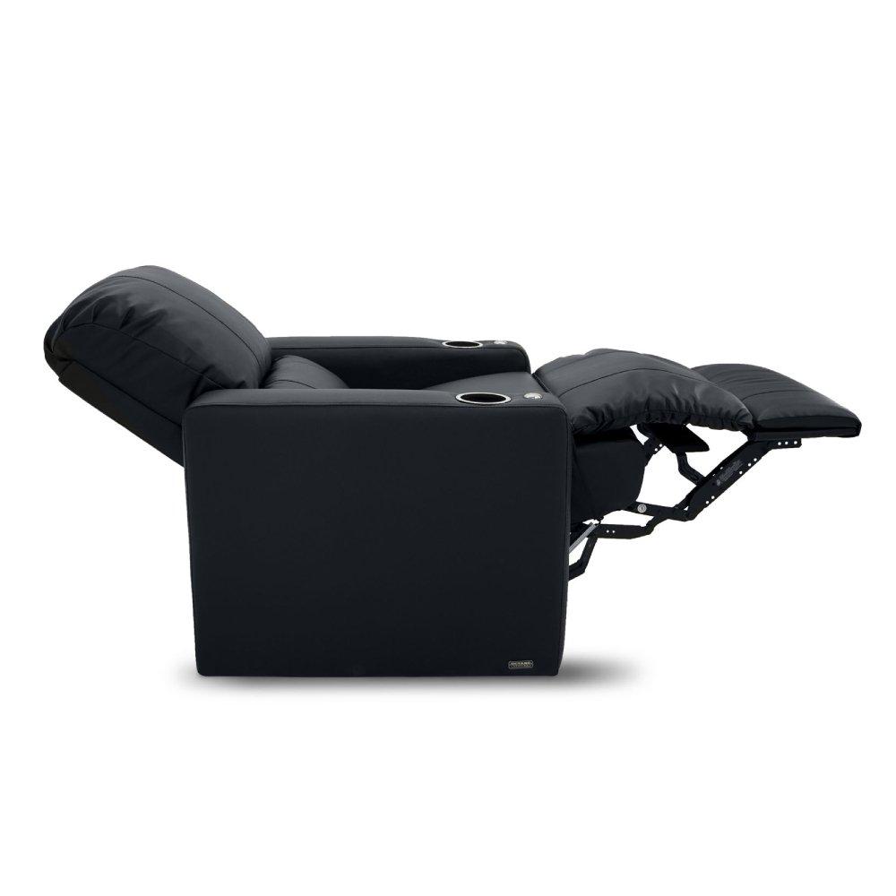 Octane Seating Charger Leather Home Theater Recliner Black (Two arm rest)