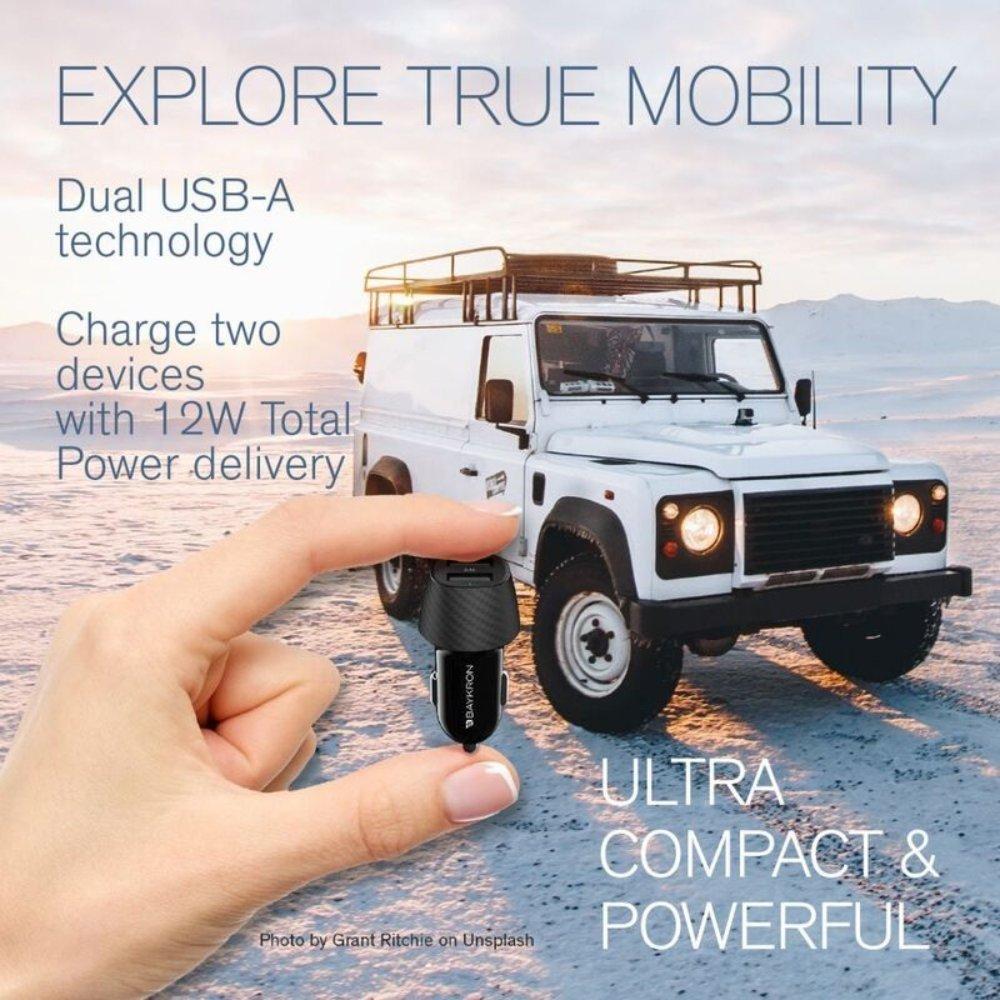 Baykron 2.4A Car Charger With Dual USB Ports
