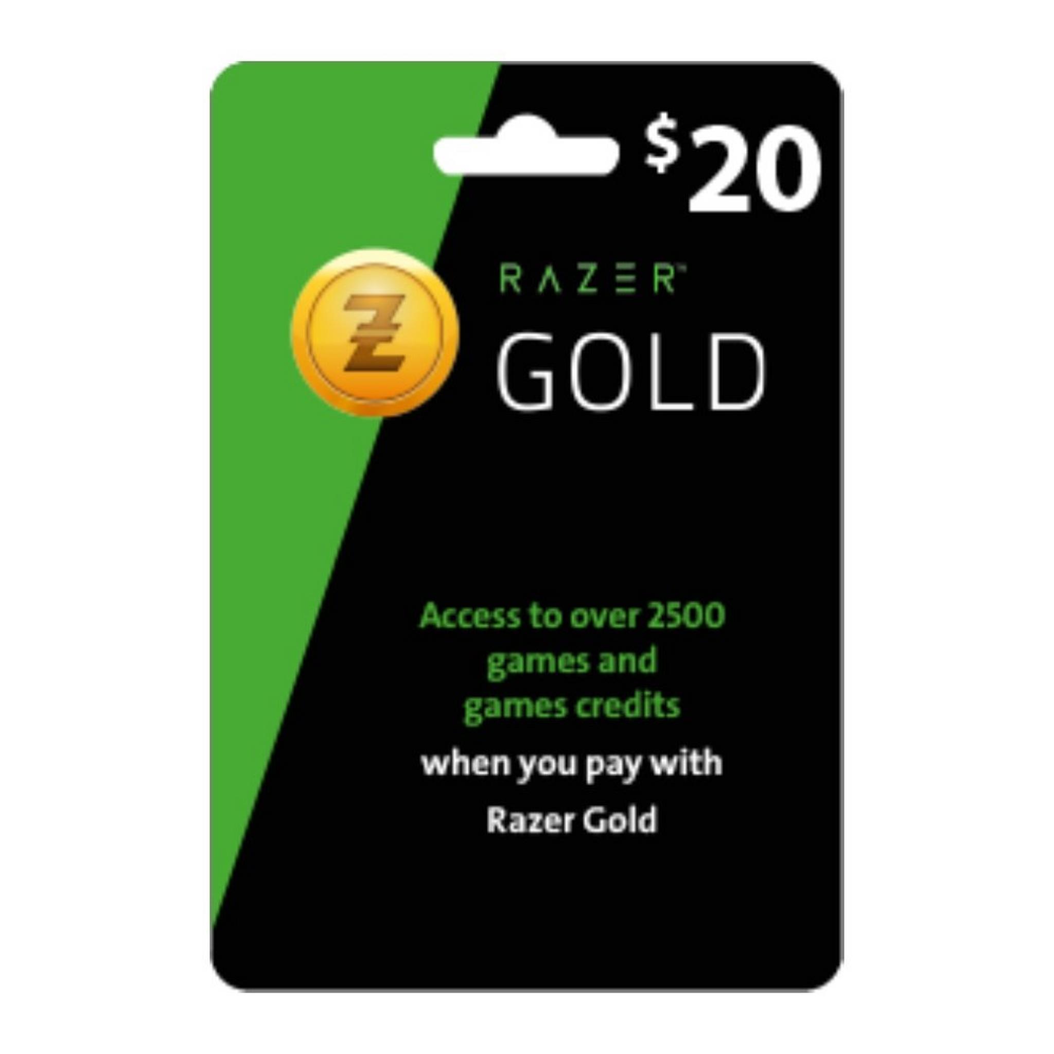 بطاقة ريزر جولد - 20 دولار (متجر عالمي)
