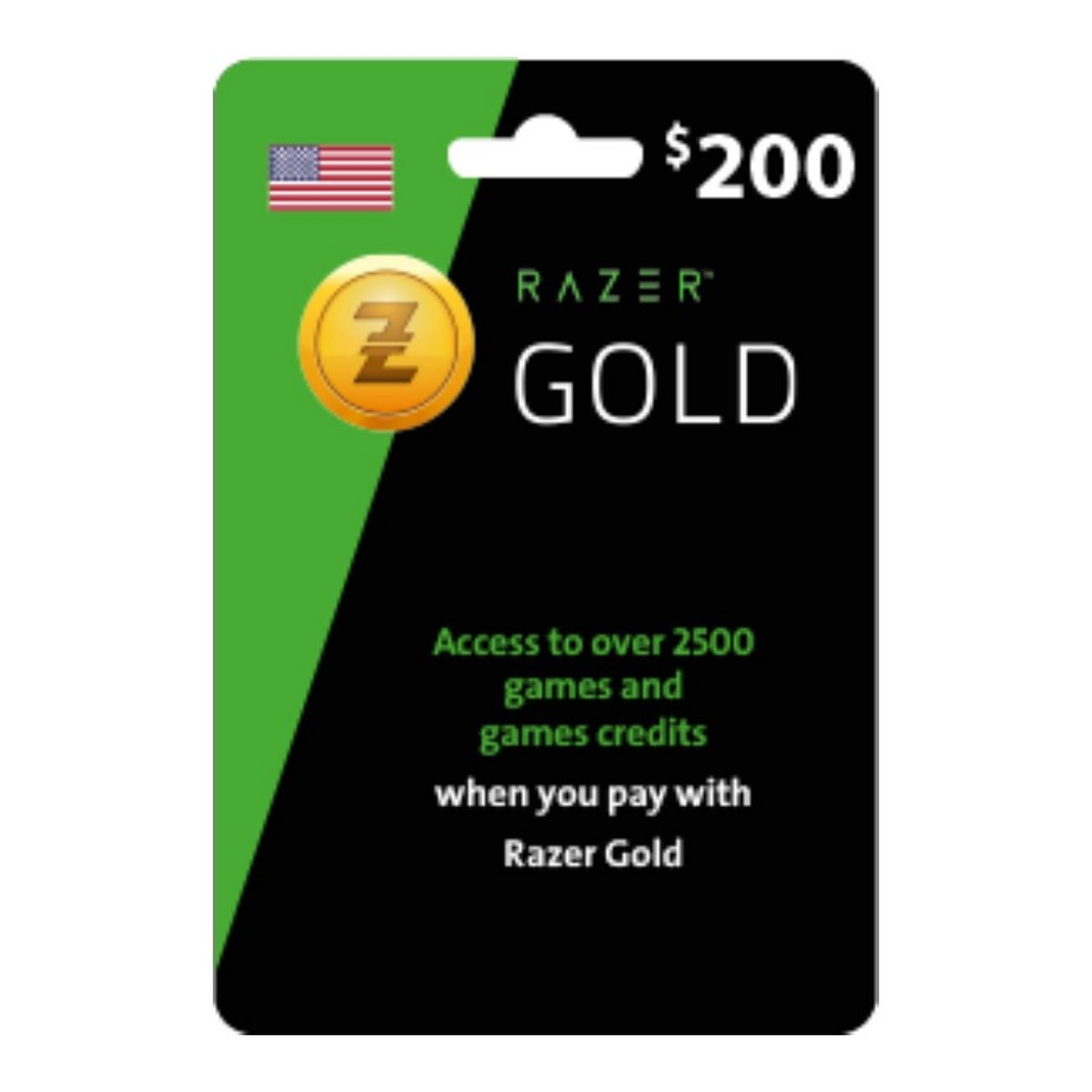 بطاقة ريزر جولد - 200 دولار (متجر أمريكي)