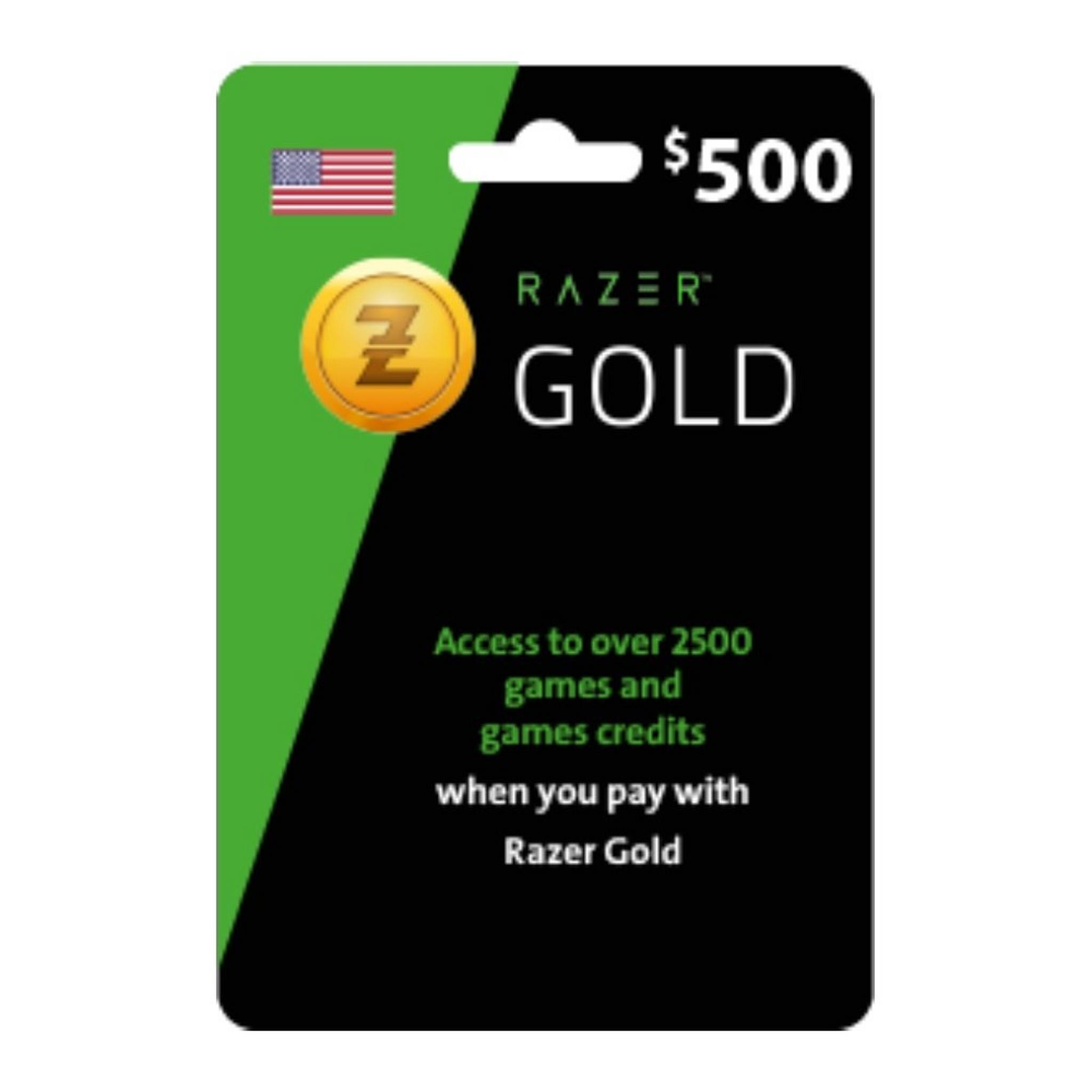بطاقة ريزر جولد - 500 دولار (متجر أمريكي)