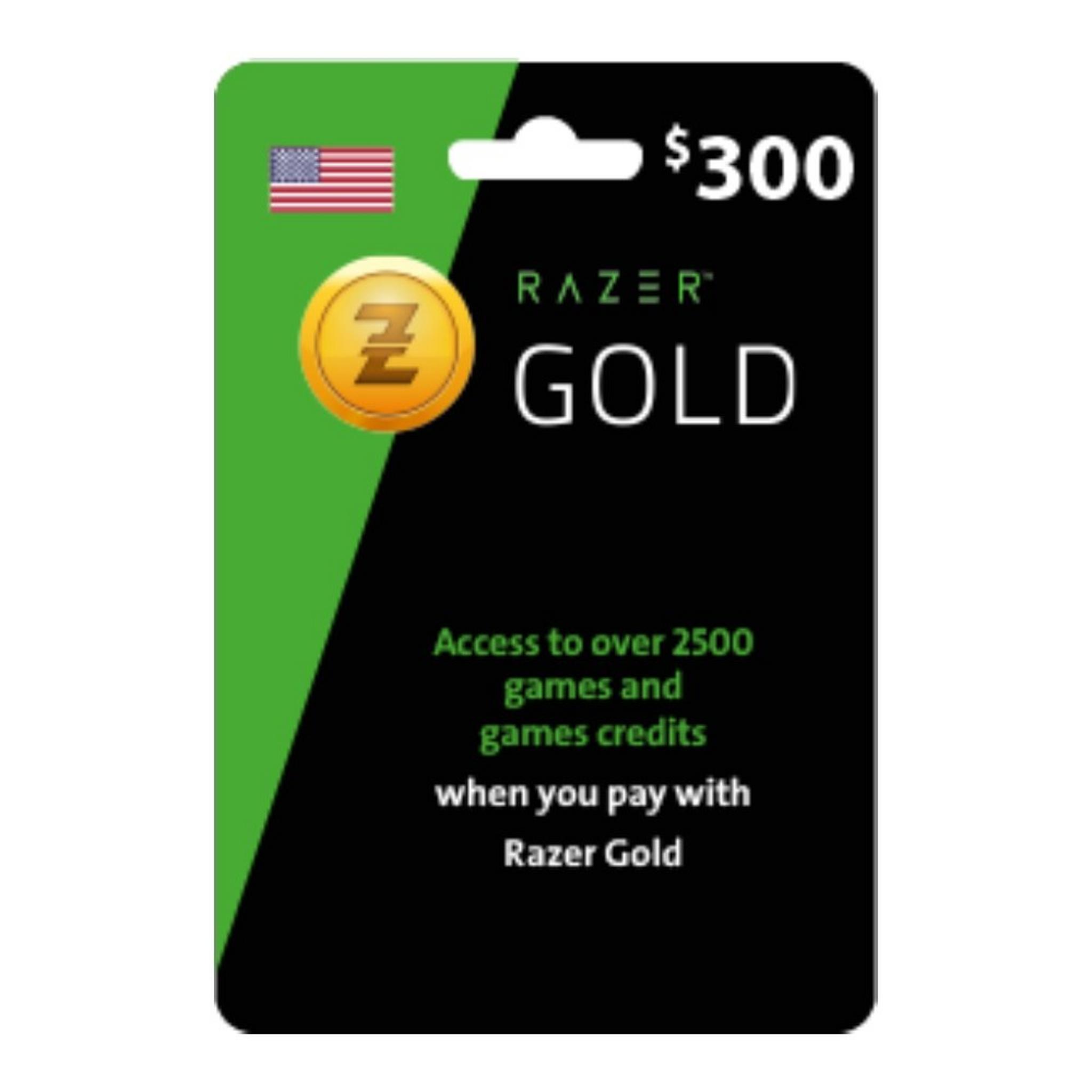 Razer Gold Card - $300 (Us Store)