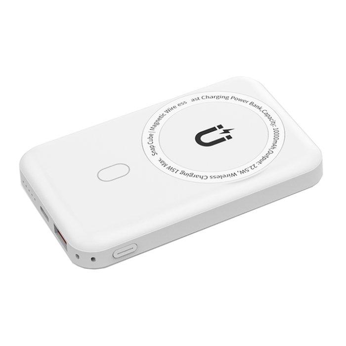 Wiwu Snap Cube 10000mAh Mini Magnetic Wireless Power Bank - White