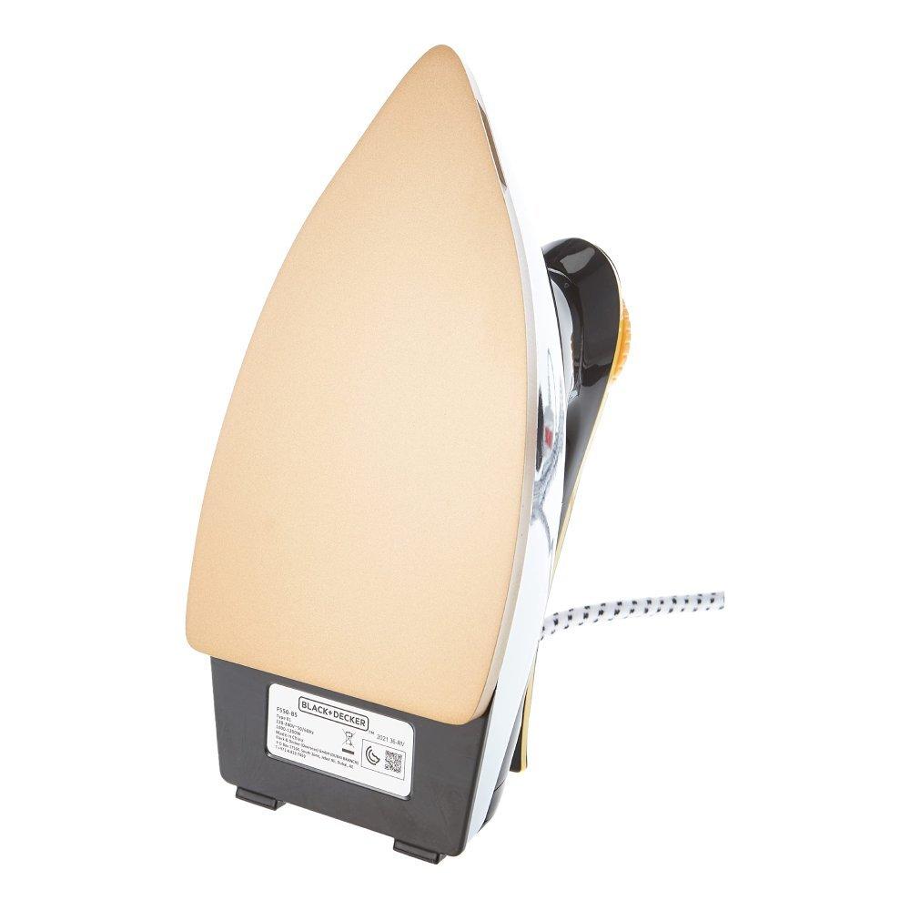 مكواة ملابس بلاك + ديكر جافة بوزن ثقيل 1200 وات أسود / ذهبي F550-b5