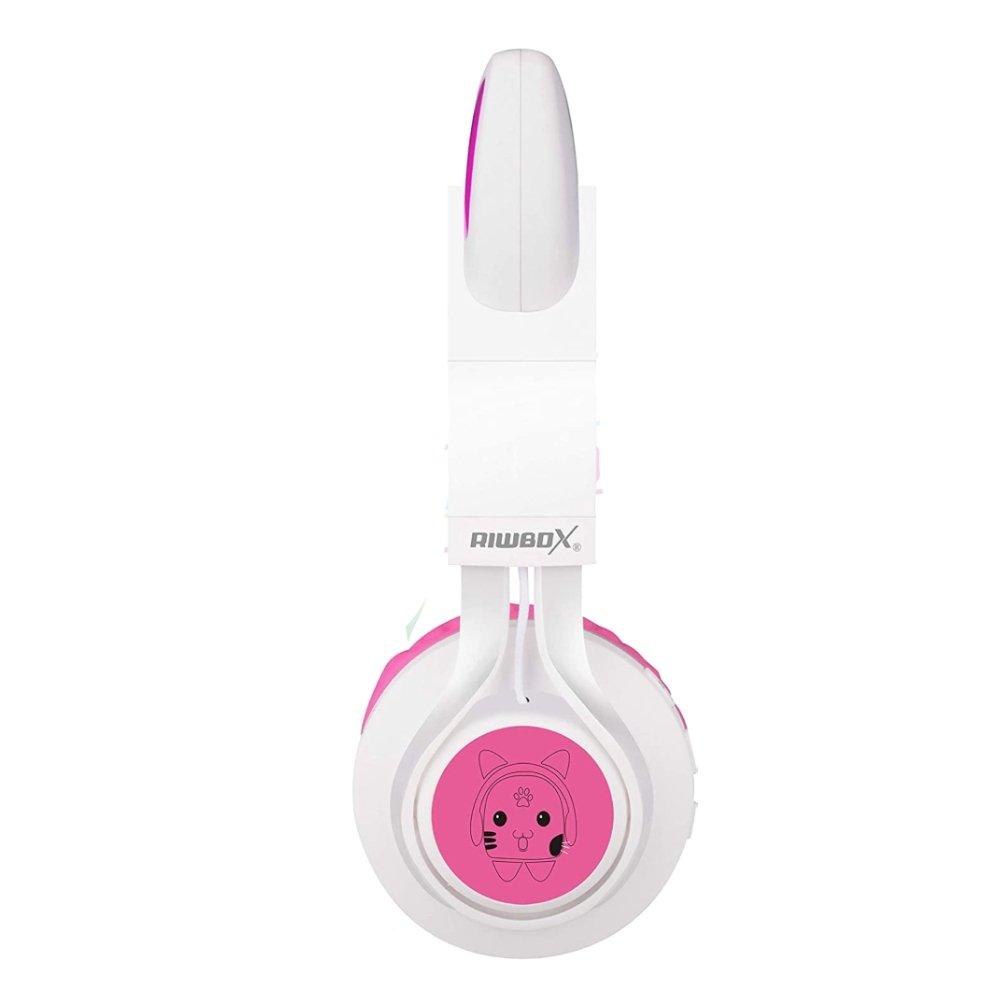 Riwbox Cat Ears Kids Bluetooth Headphones Pink/White Price Shop