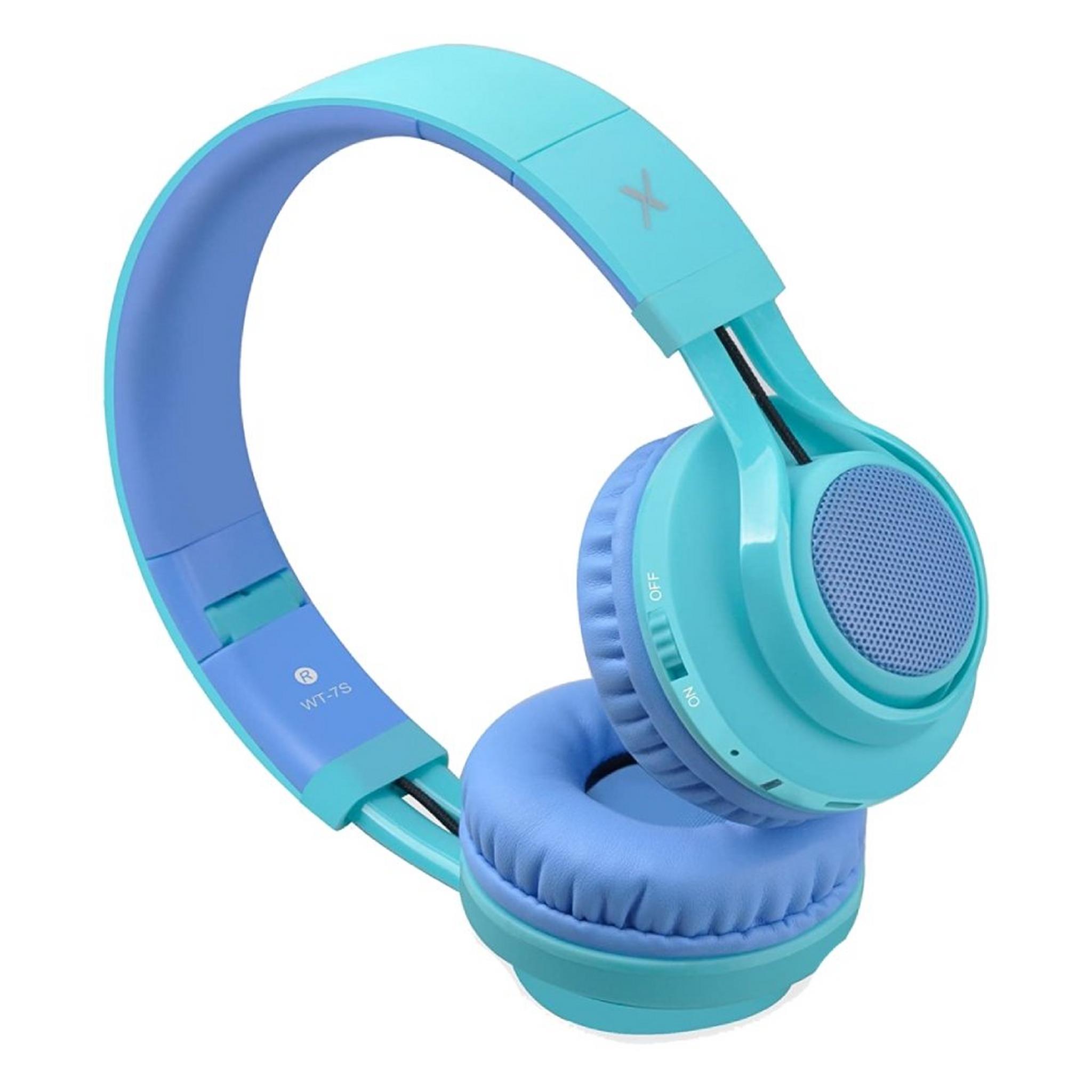 Riwbox Kids LED Wireless Headphones - Blue/Green