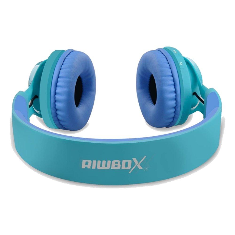 Riwbox Kids LED Wireless Headphones - Blue/Green