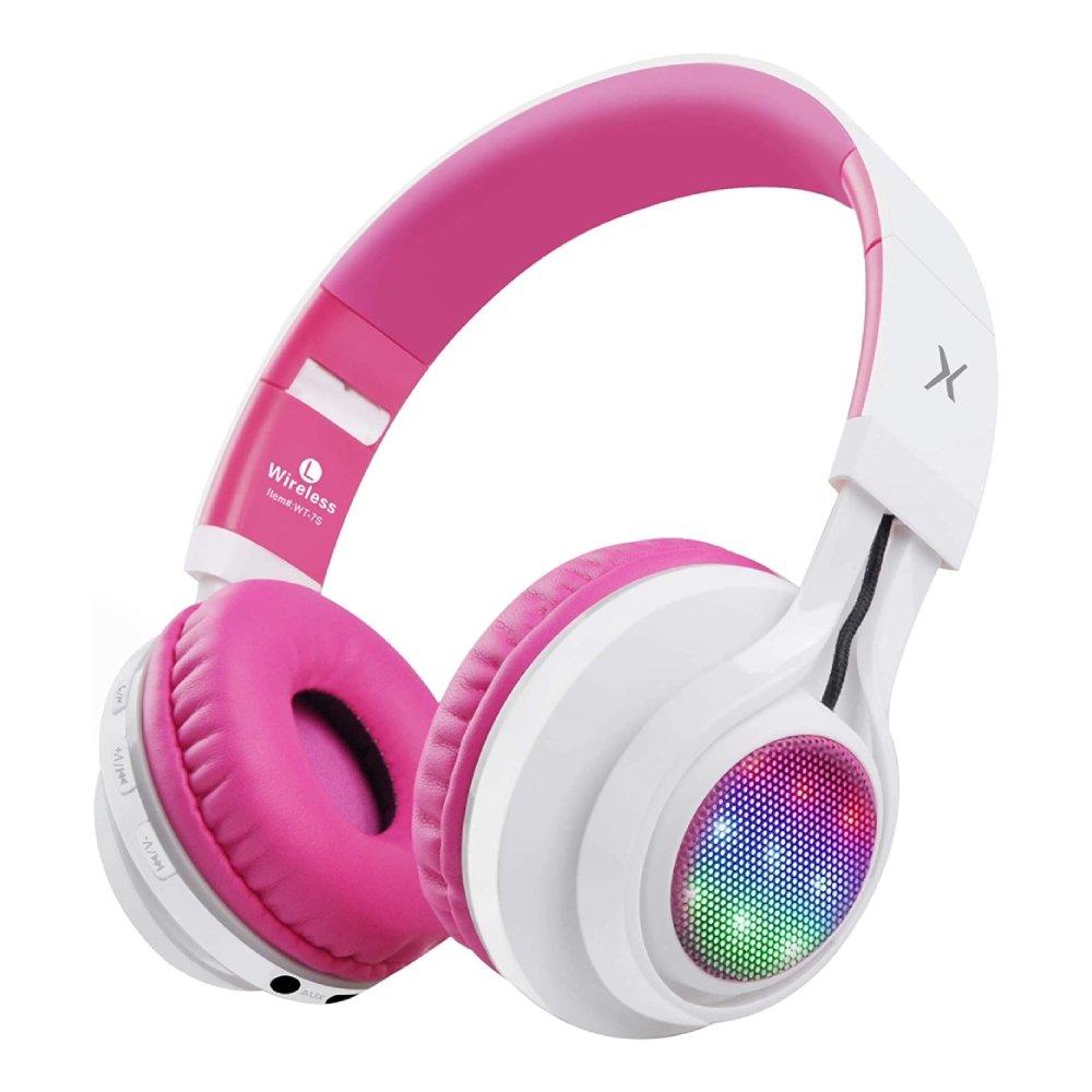 سماعة لاسلكية ال اي دي للاطفال من ريبوكس - وردي / أبيض