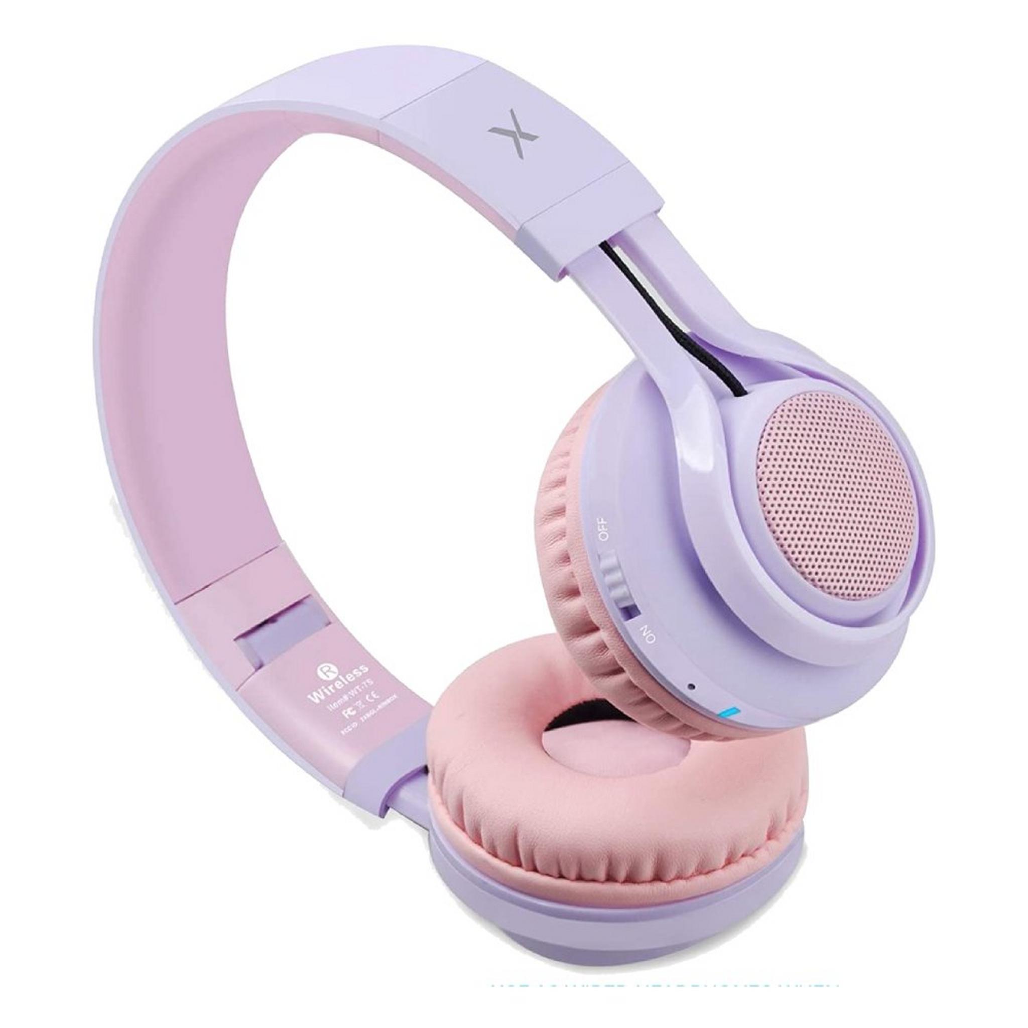 Riwbox Kids LED Wireless Headphones - Purple/Pink