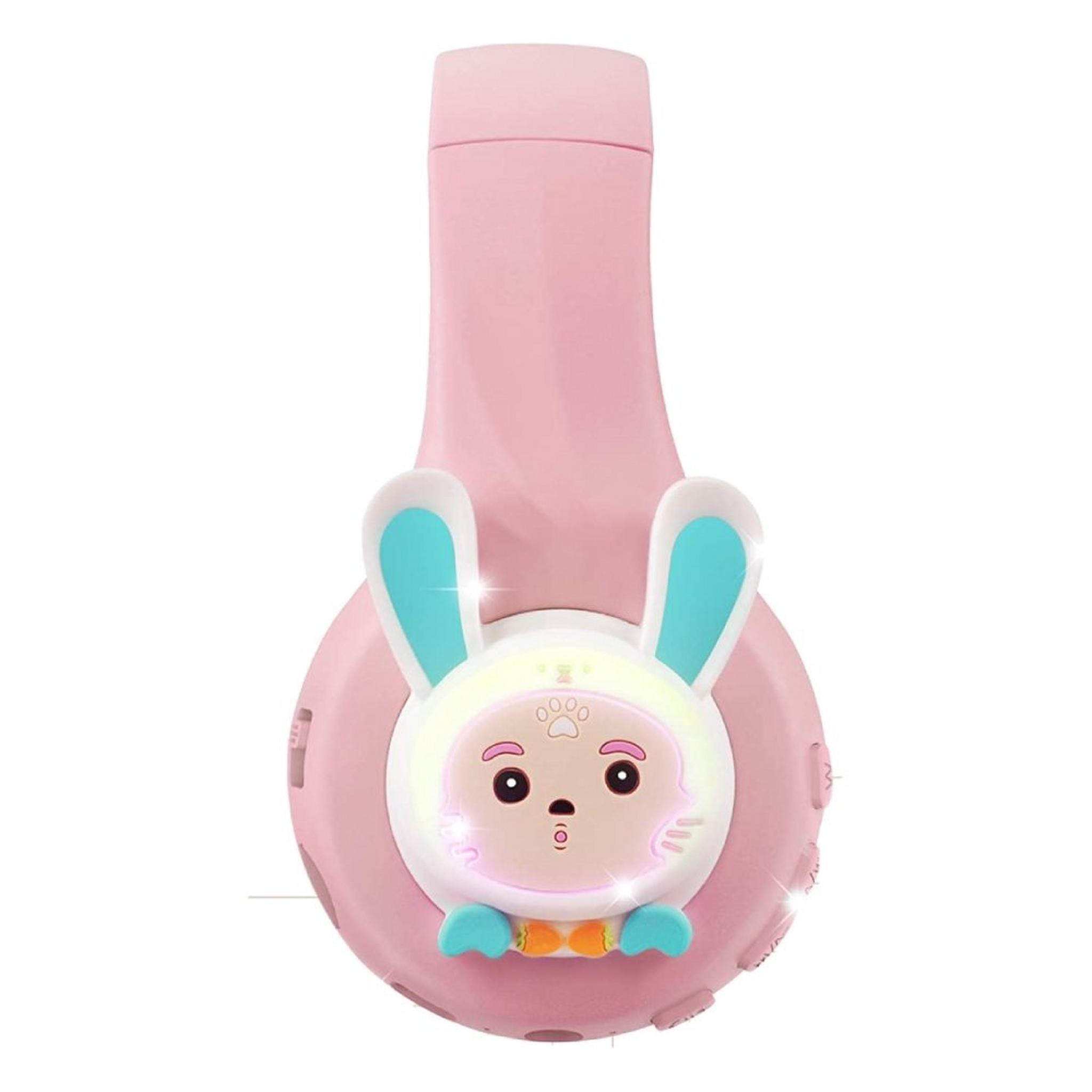 Riwbox Kids Bluetooth Rabbit Headphones - Pink/Green