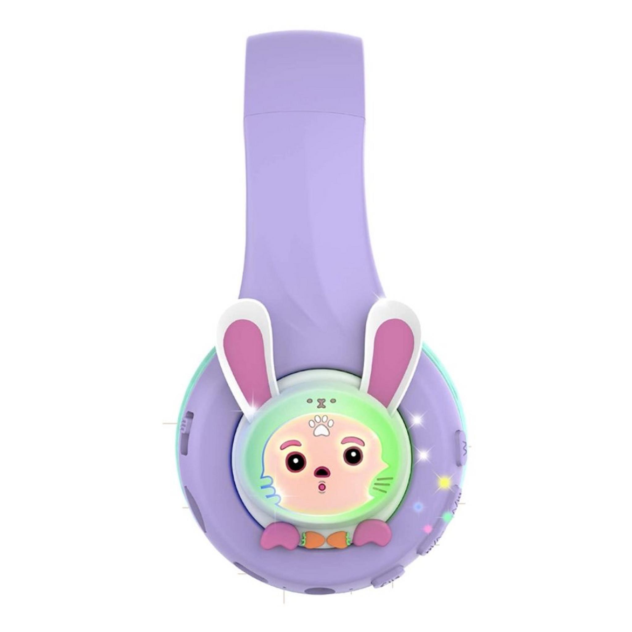 Riwbox Kids Bluetooth Rabbit Headphones - Purple/Green
