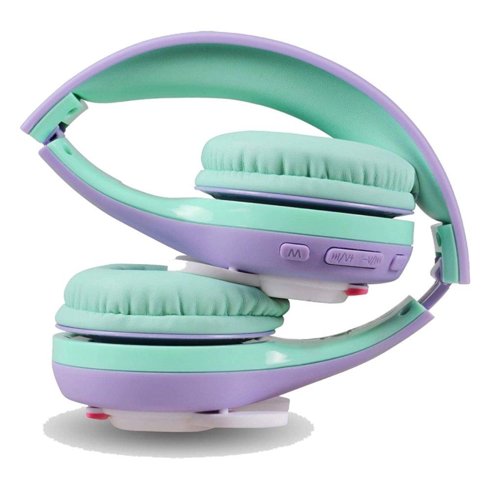 Riwbox Kids Bluetooth Rabbit Headphones Purple/Green Price Shop