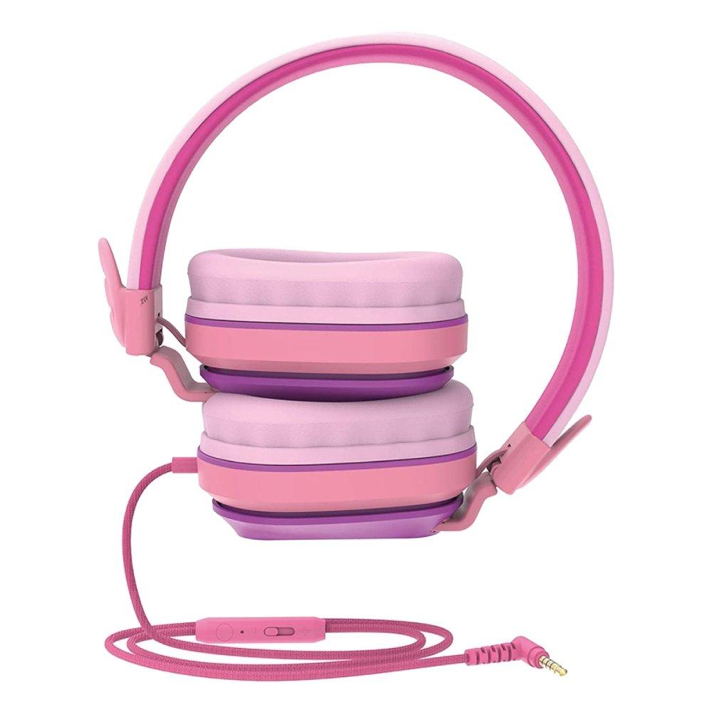 Riwbox Kids Wired Over-Ear Headphones - Purple/Pink