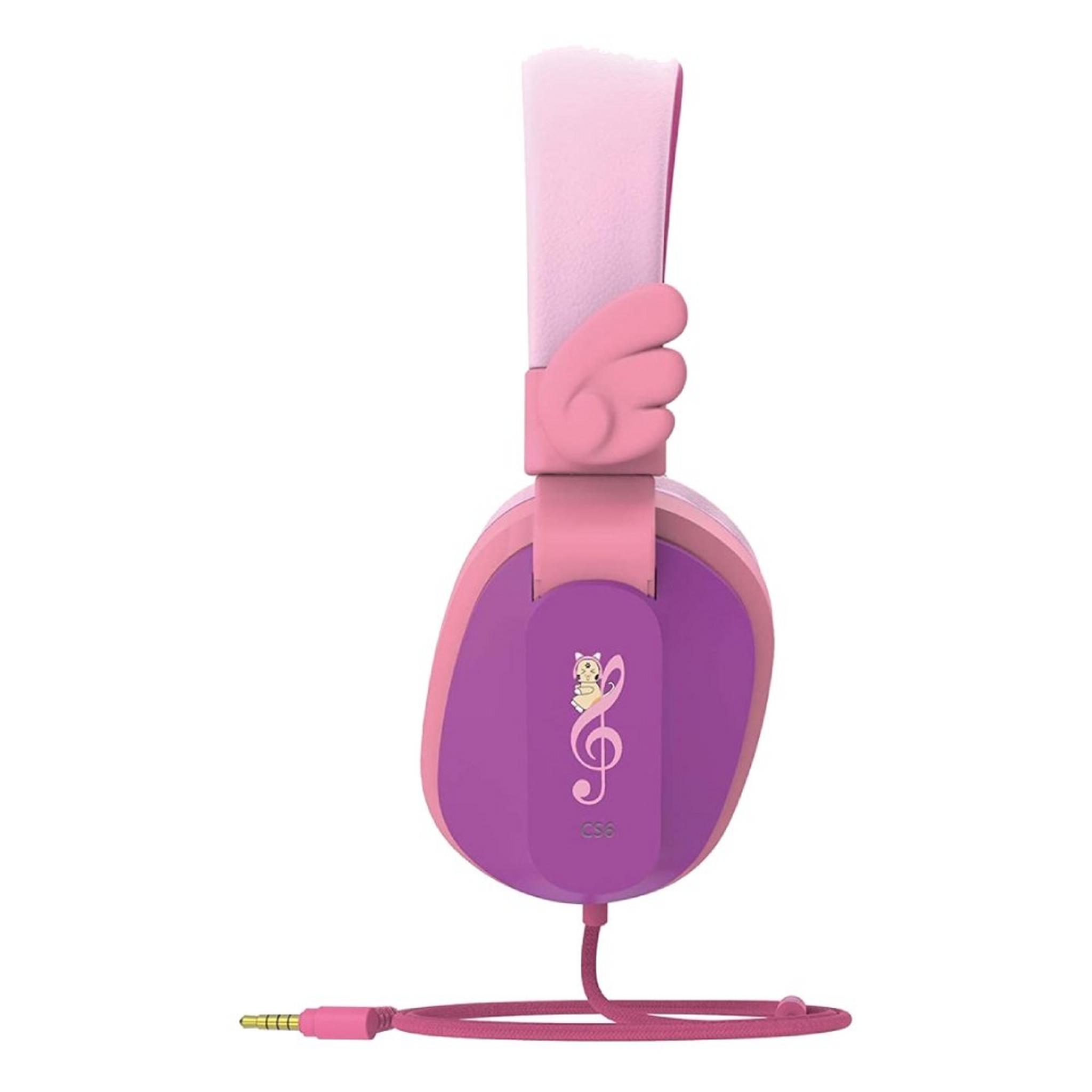 Riwbox Kids Wired Over-Ear Headphones - Purple/Pink