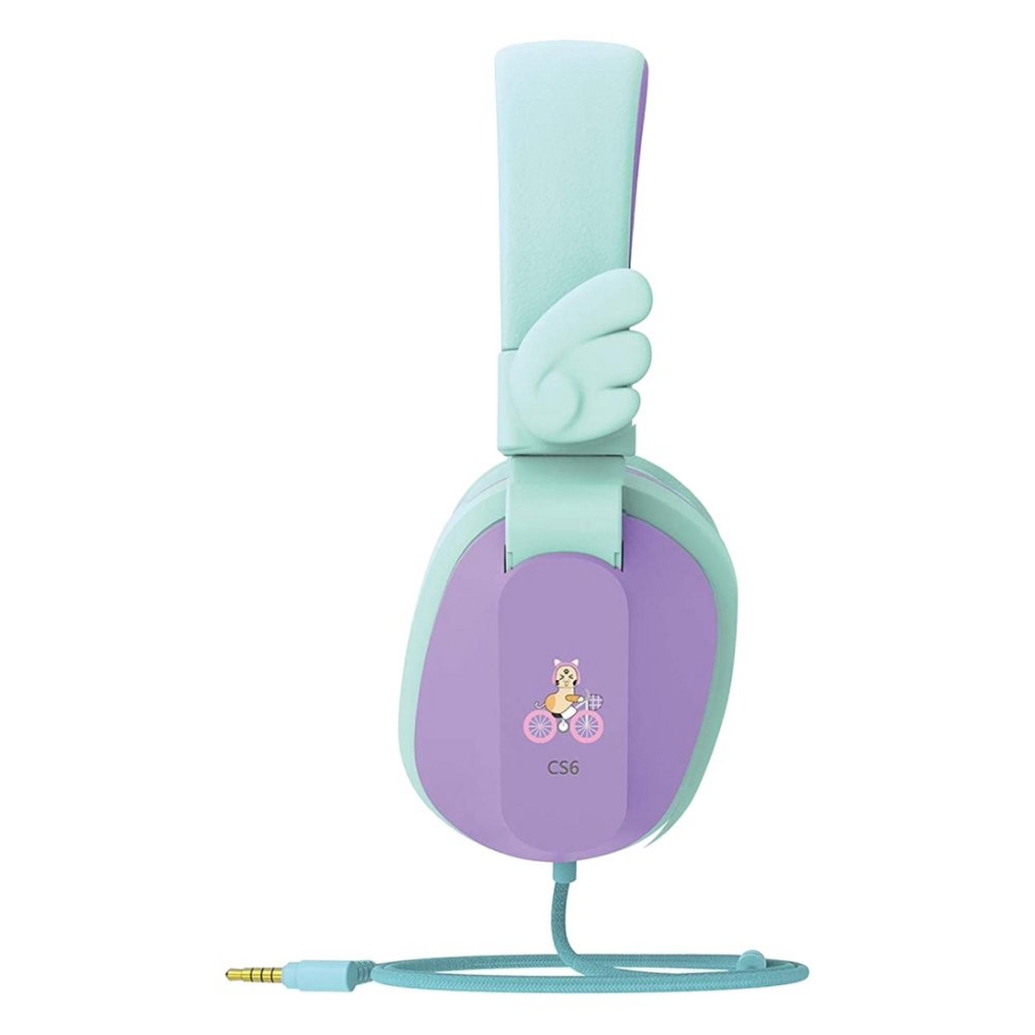 Riwbox Kids Wired Over-Ear Headphones - Purple/Green