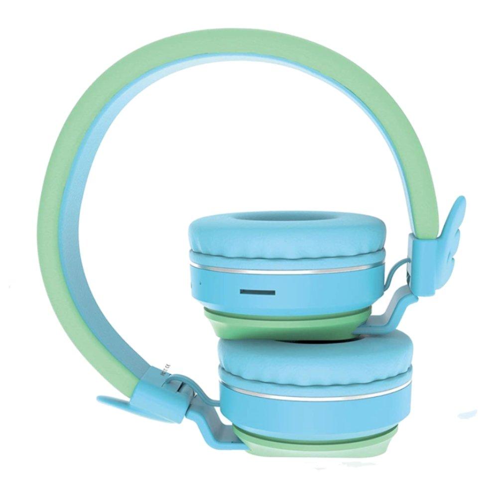 Riwbox Wings Kids Bluetooth Headphones - Blue/Green