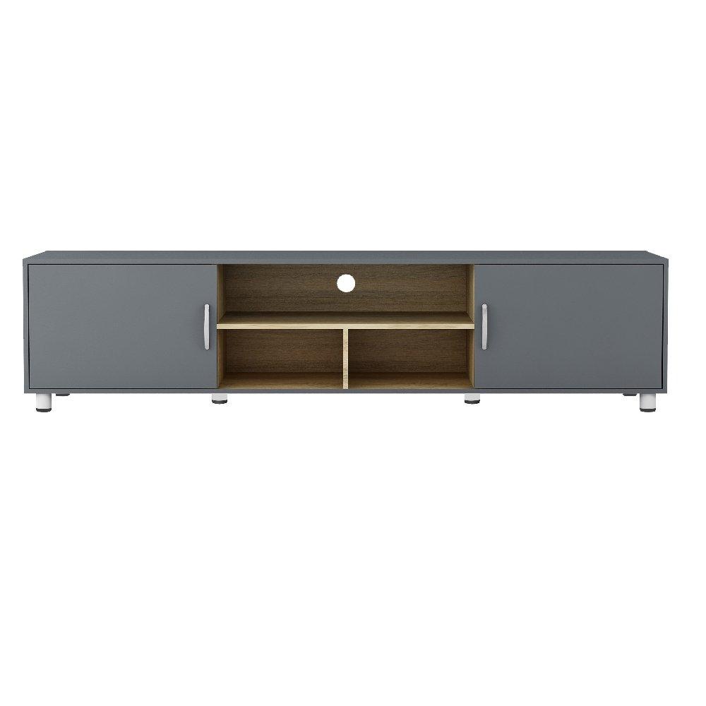 Buy Wansa tv stand, up to 85-inch, 20 kg loading capacity, ks-0186 - matt gray in Saudi Arabia