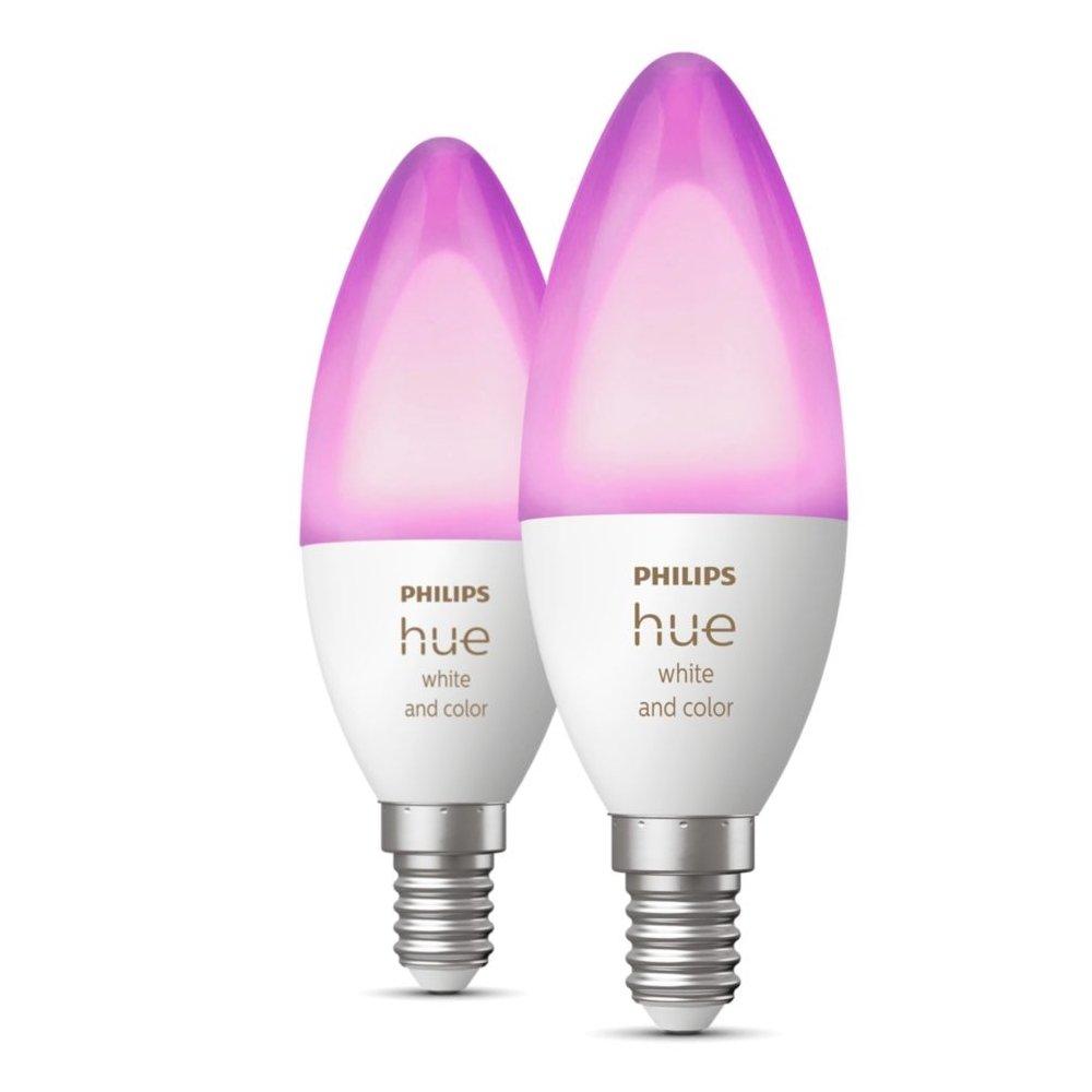 Philips Hue B39-E14 4W Candle - 2 Pieces, PHI-929002294205