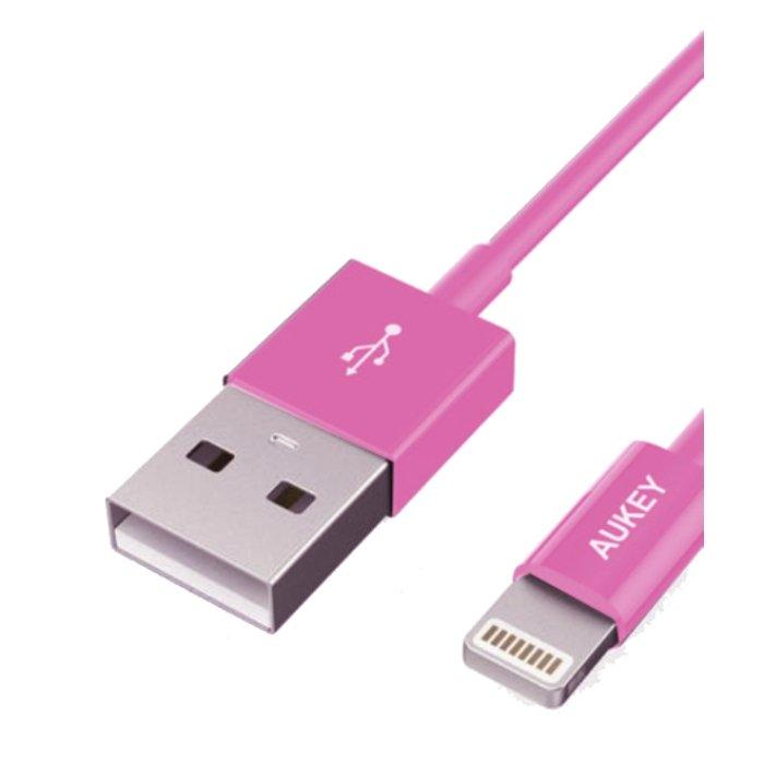Aukey MFI Lightning 8 Pin Sync Cable - Pink
