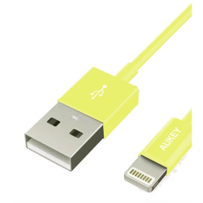 Aukey MFI Lightning 8 Pin Sync Cable - Yellow