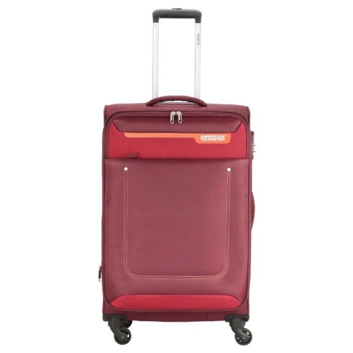 حقيبة سفر أمريكان توريستر جاكسون 57 سم (FP6X00901) احمر غامق + وسادة ذكية