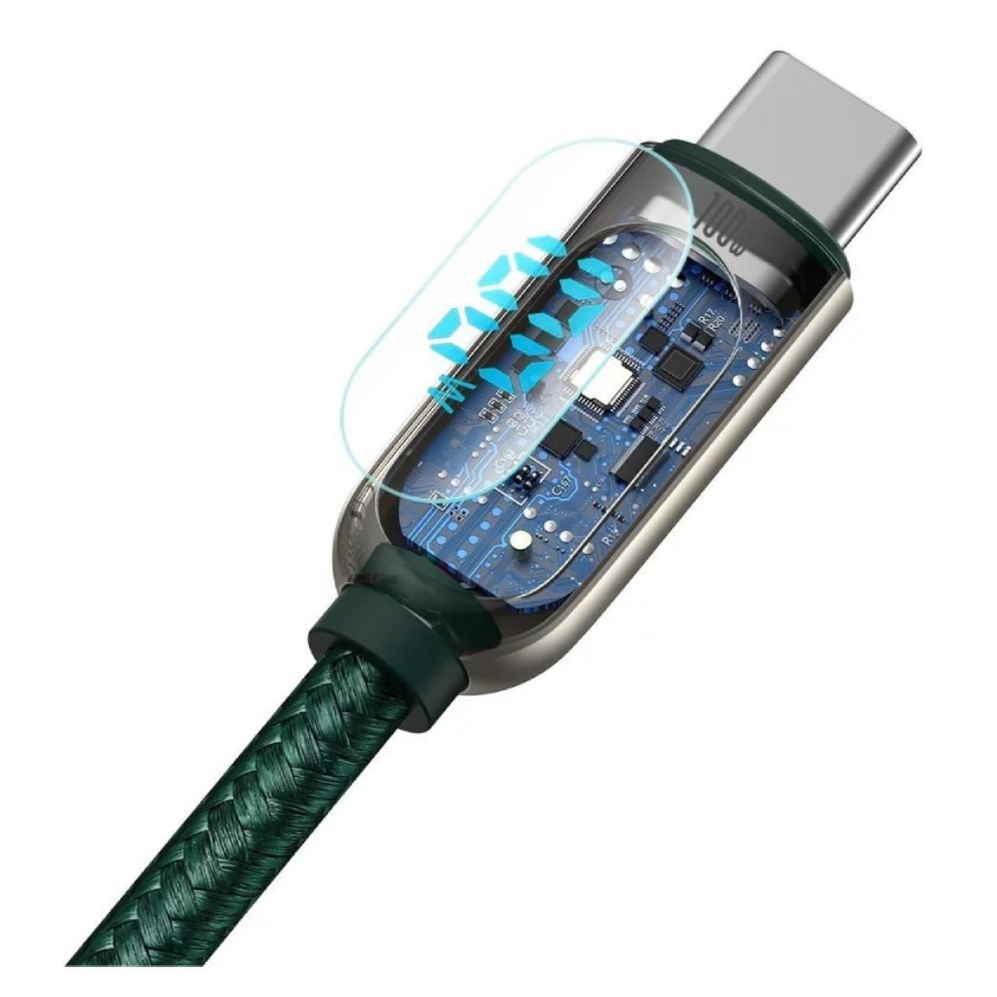 Baseus USB-C to USB-C Display 100W Cable - 1m - Green